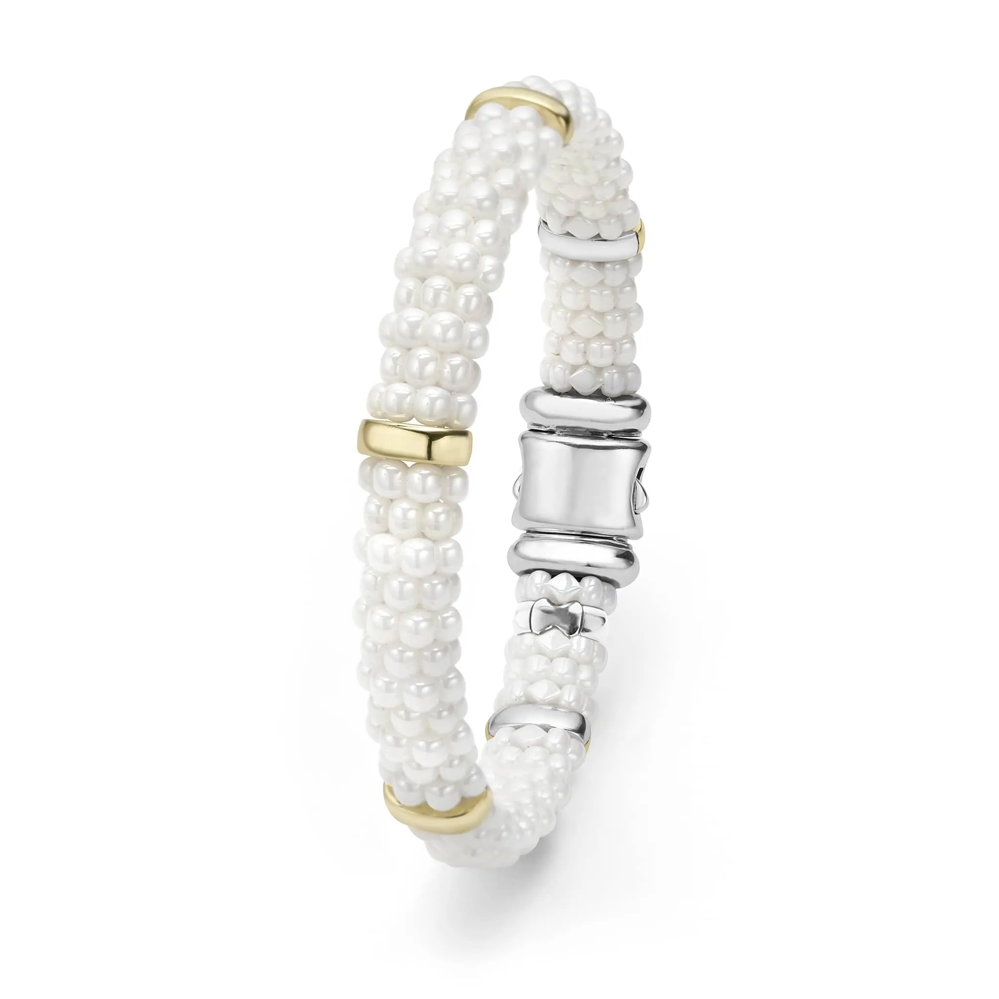 White Caviar Gold Station Ceramic Bracelet | 9mm sold by LAGOS product image thumbnail 3