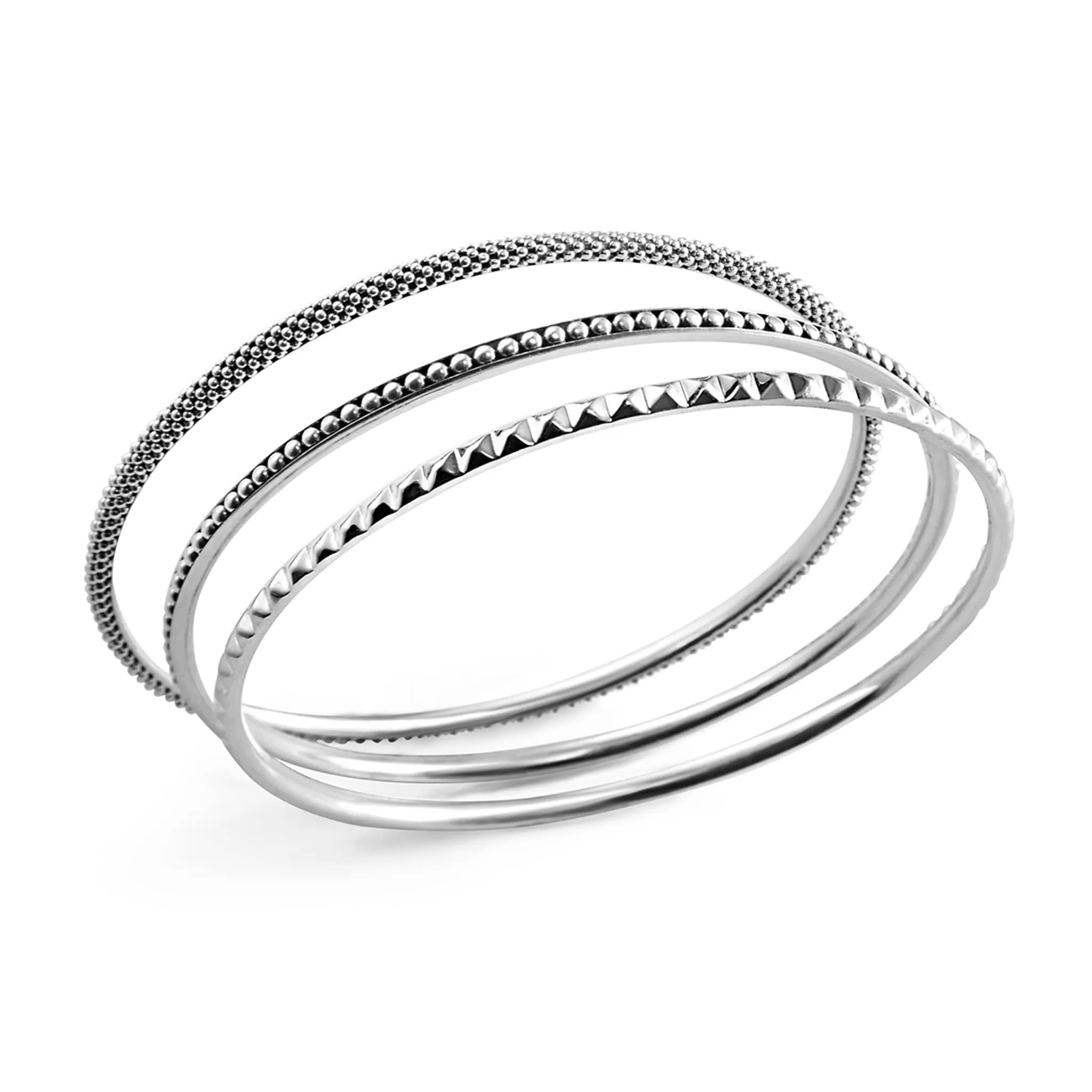Signature Caviar Bangle Set sold by LAGOS product image thumbnail 3