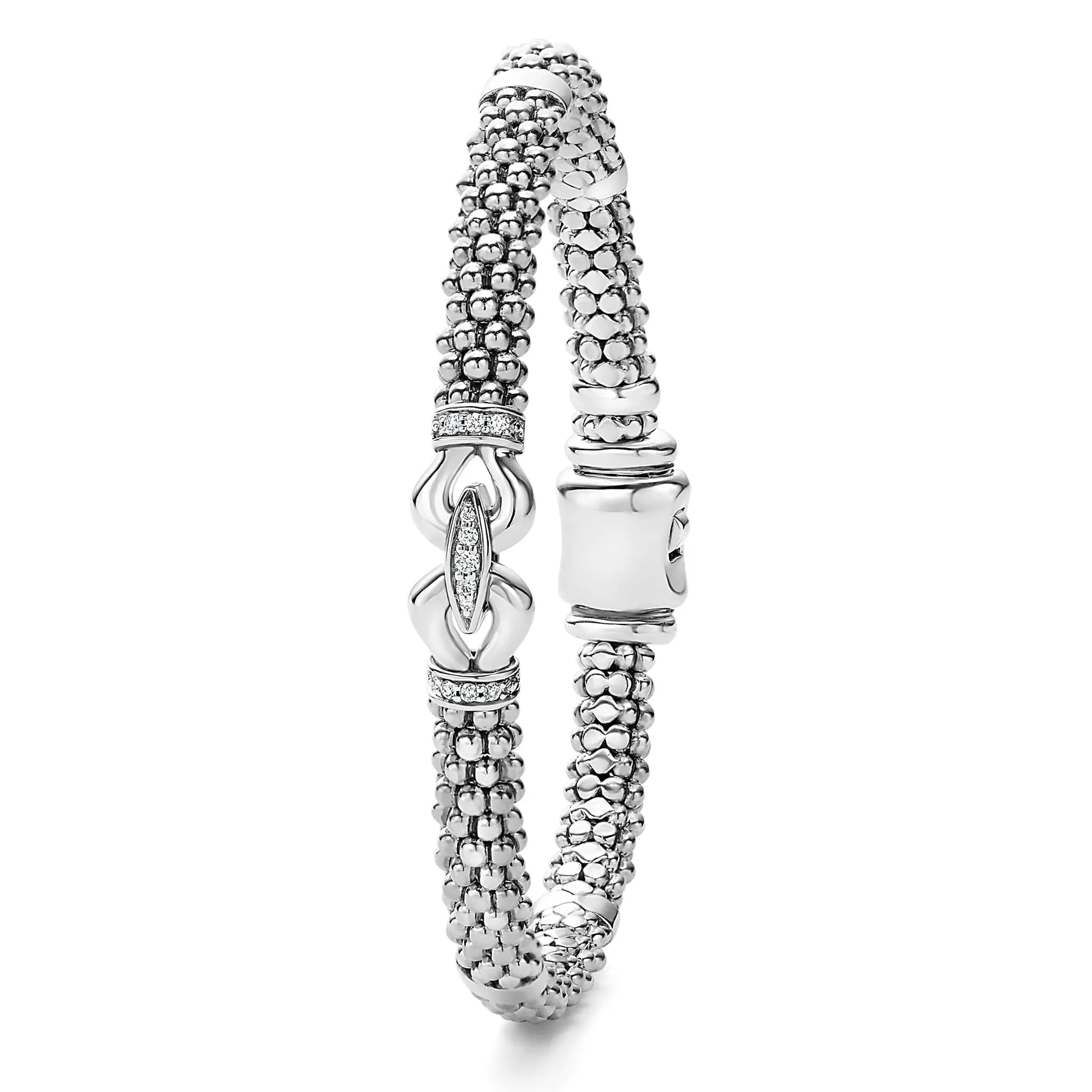 Derby Caviar Buckle Diamond Bracelet | 6mm sold by LAGOS product image thumbnail 3