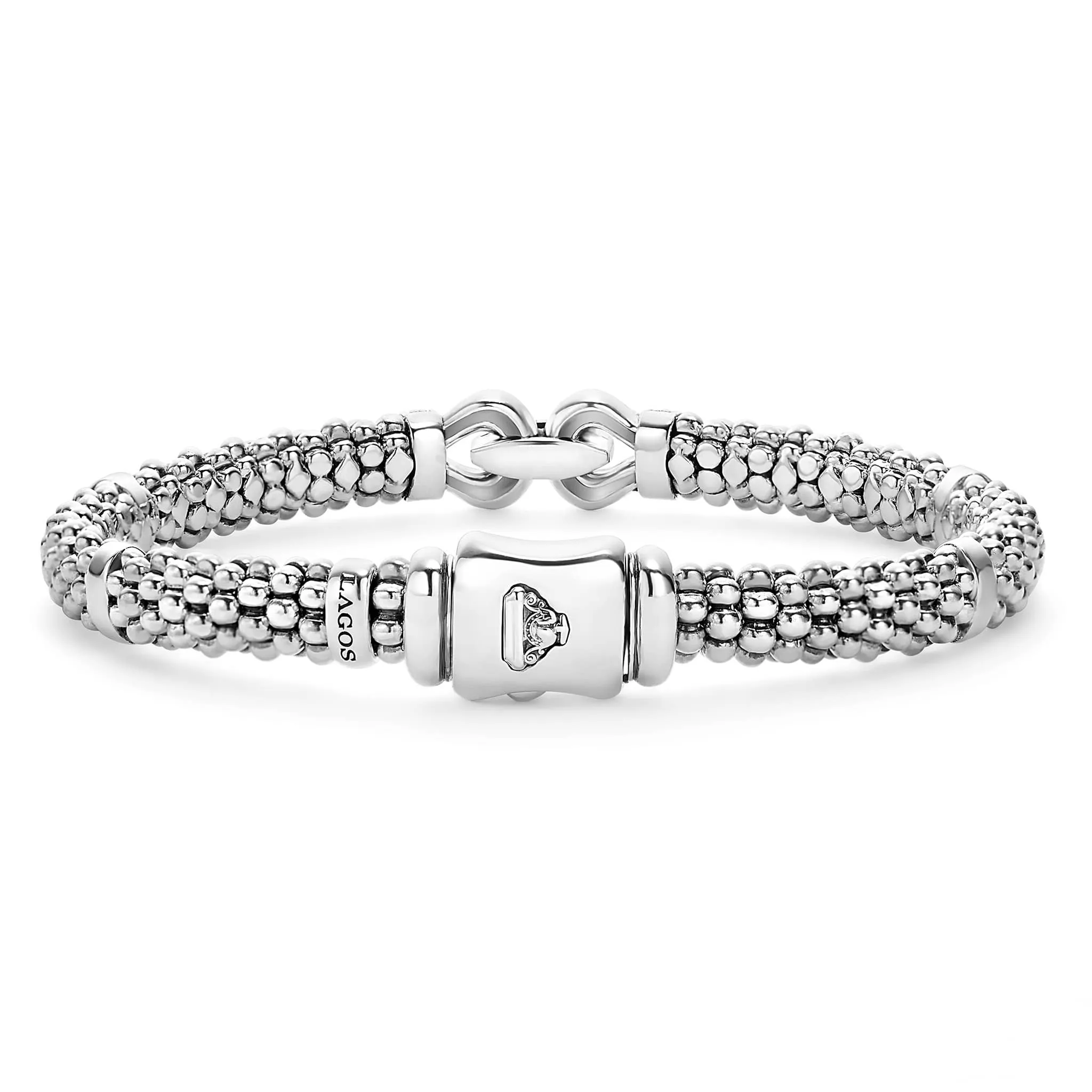 Derby Caviar Buckle Diamond Bracelet | 6mm sold by LAGOS product image thumbnail 5