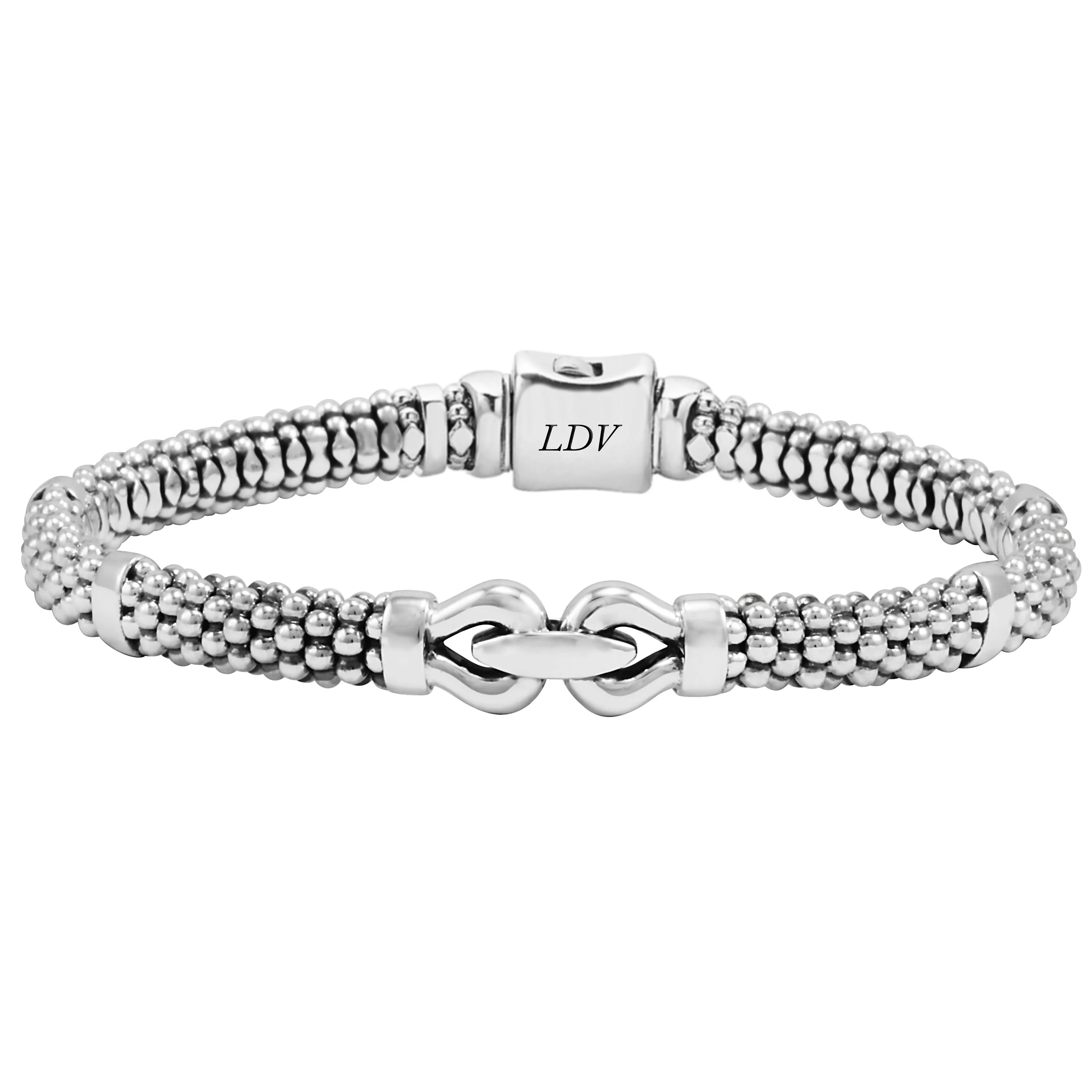 Derby Silver Caviar Buckle Bracelet | 6mm sold by LAGOS product image thumbnail 5