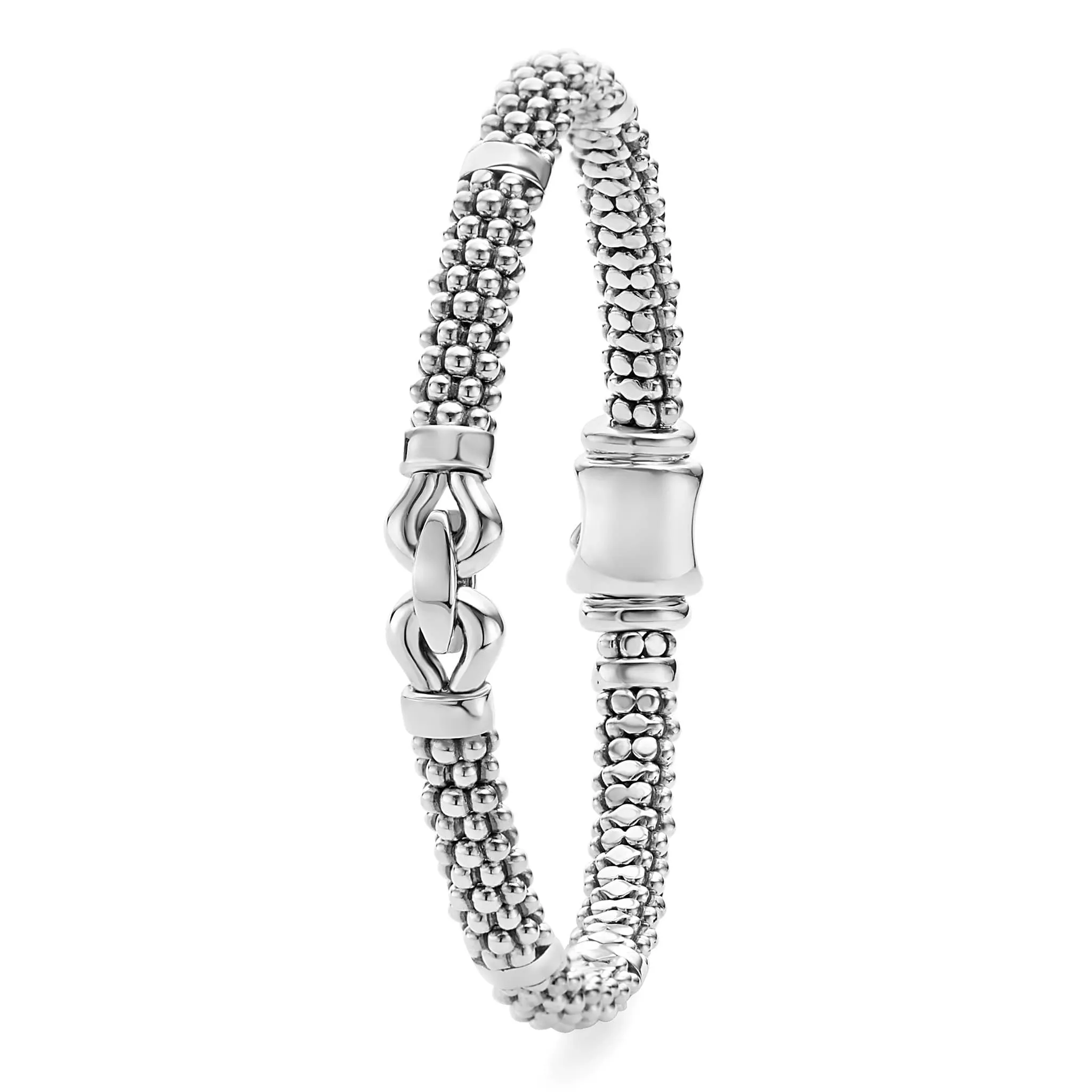 Derby Silver Caviar Buckle Bracelet | 6mm sold by LAGOS product image thumbnail 3