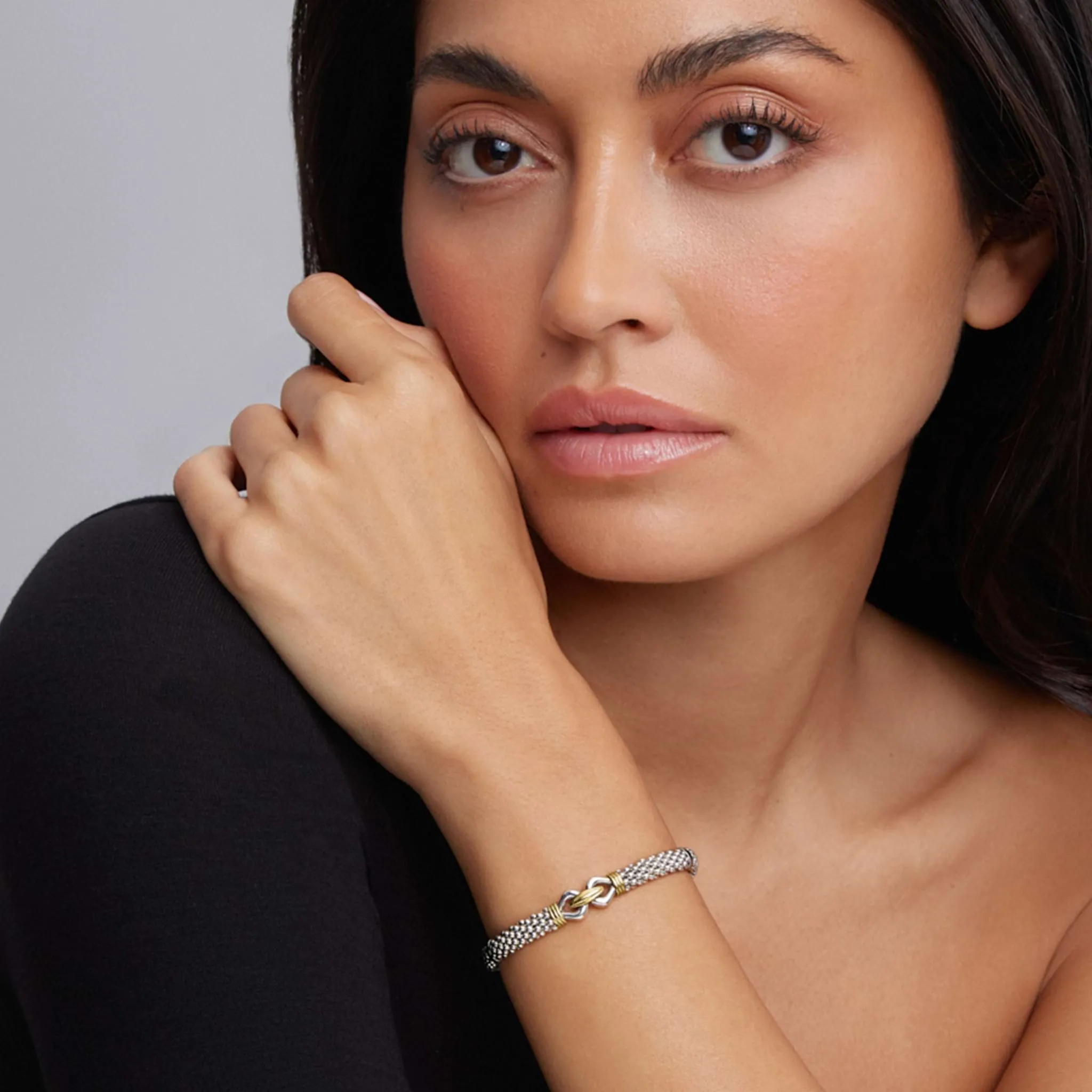 Derby Two-Tone Caviar Buckle Bracelet | 6mm sold by LAGOS product image thumbnail 2