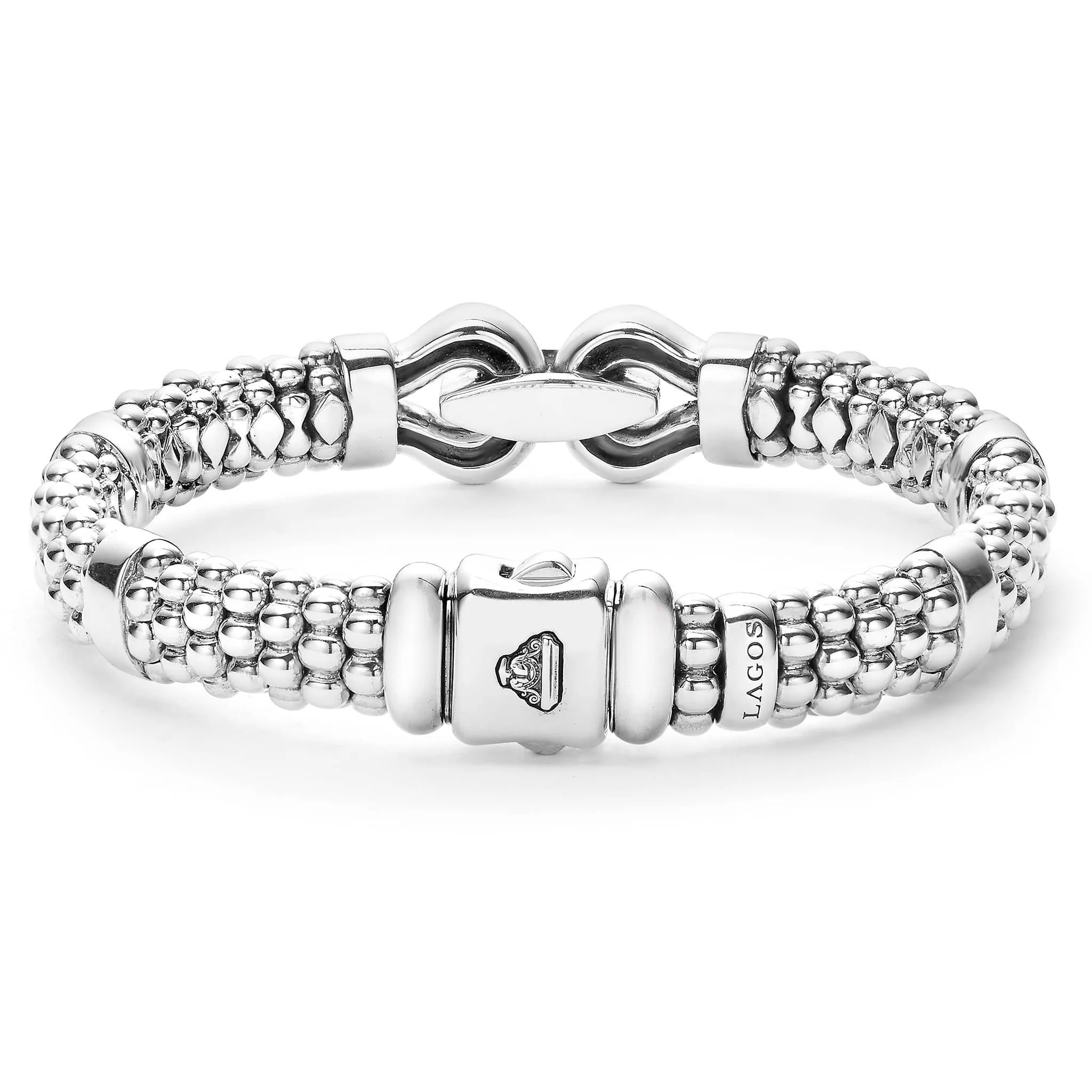 Derby Silver Caviar Buckle Bracelet | 9mm sold by LAGOS product image thumbnail 5