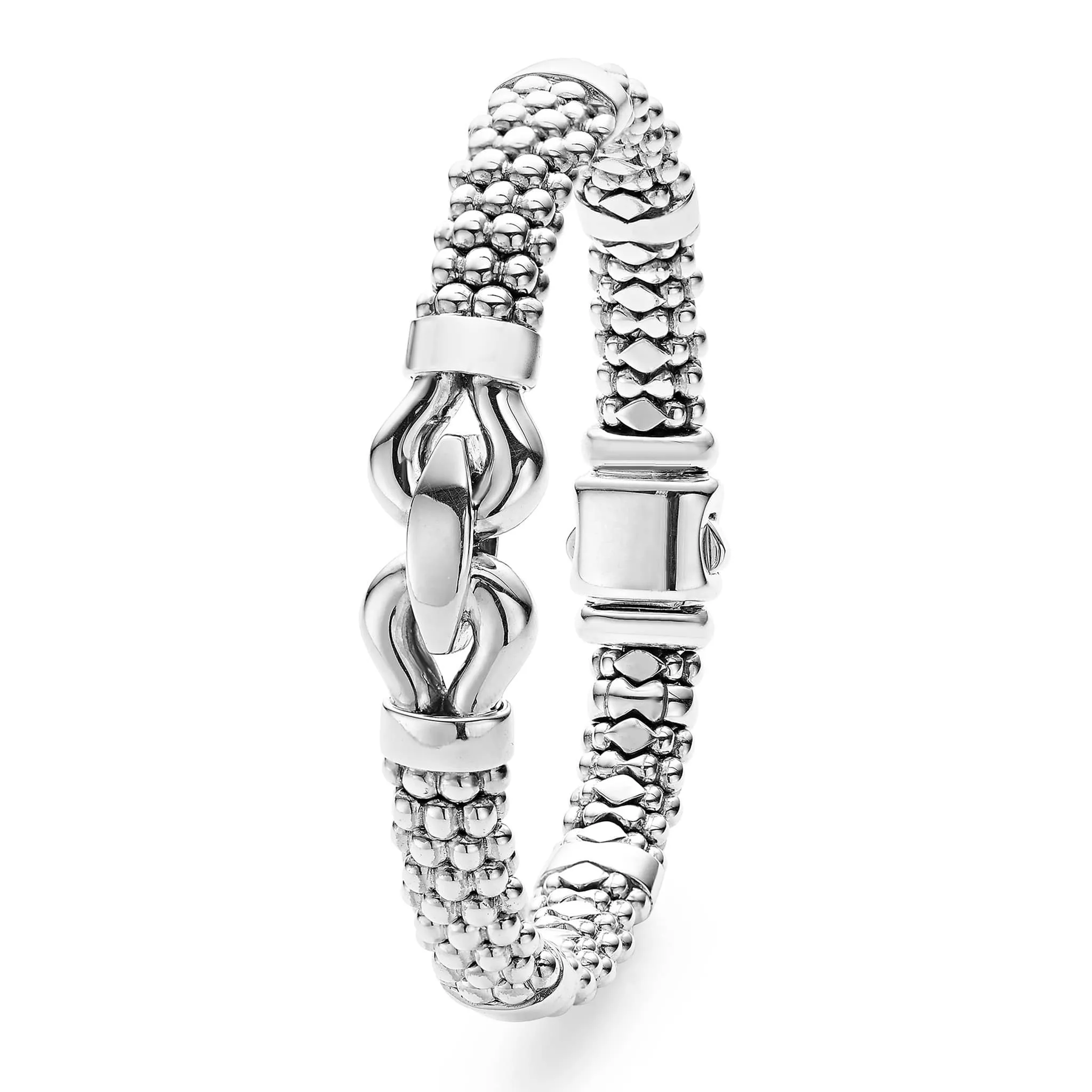 Derby Silver Caviar Buckle Bracelet | 9mm sold by LAGOS product image thumbnail 3