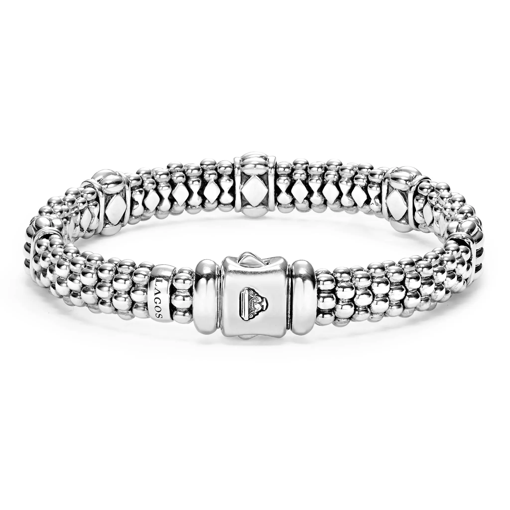 Signature Caviar Fluted Beaded Bracelet | 9mm sold by LAGOS product image thumbnail 5