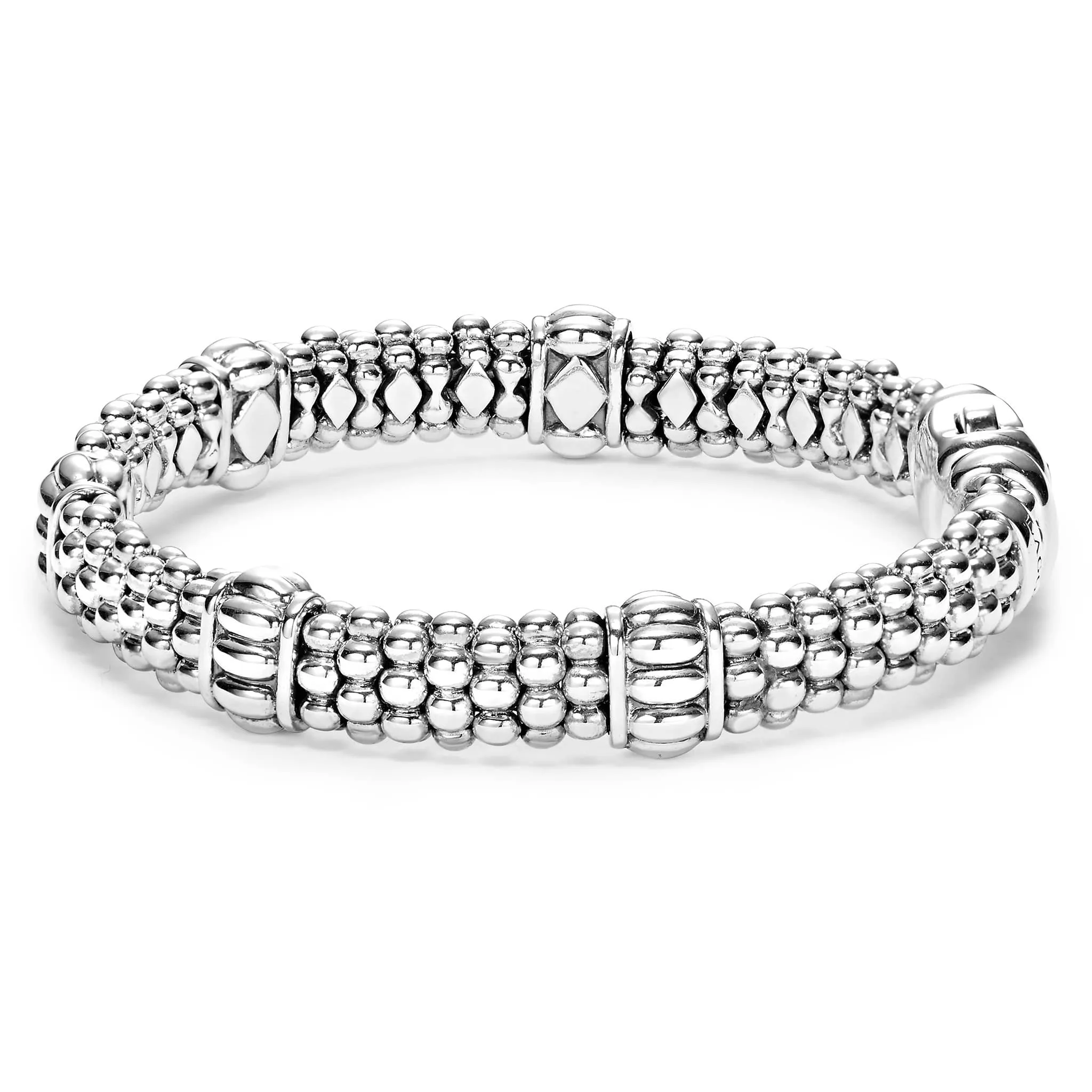 Signature Caviar Fluted Beaded Bracelet | 9mm sold by LAGOS product image thumbnail 4