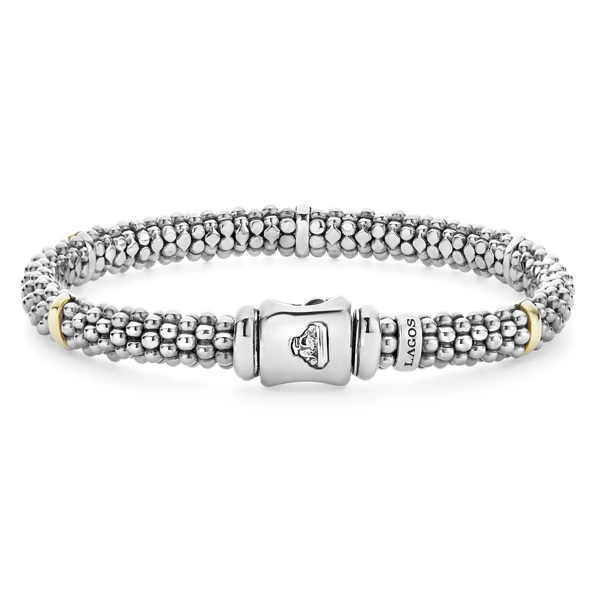 Signature Caviar Five Gold Station Caviar Bracelet | 6mm sold by LAGOS product image thumbnail 4