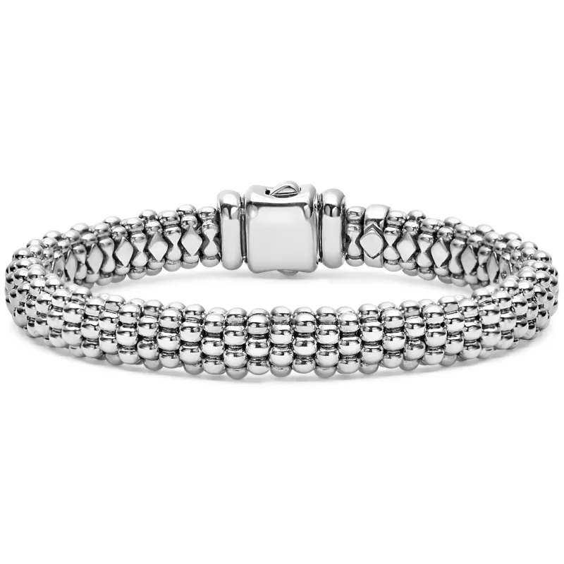 Signature Caviar Silver Caviar Bracelet | 9mm sold by LAGOS