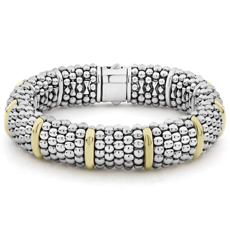 Signature Caviar Gold Station Caviar Bracelet | 15mm sold by LAGOS