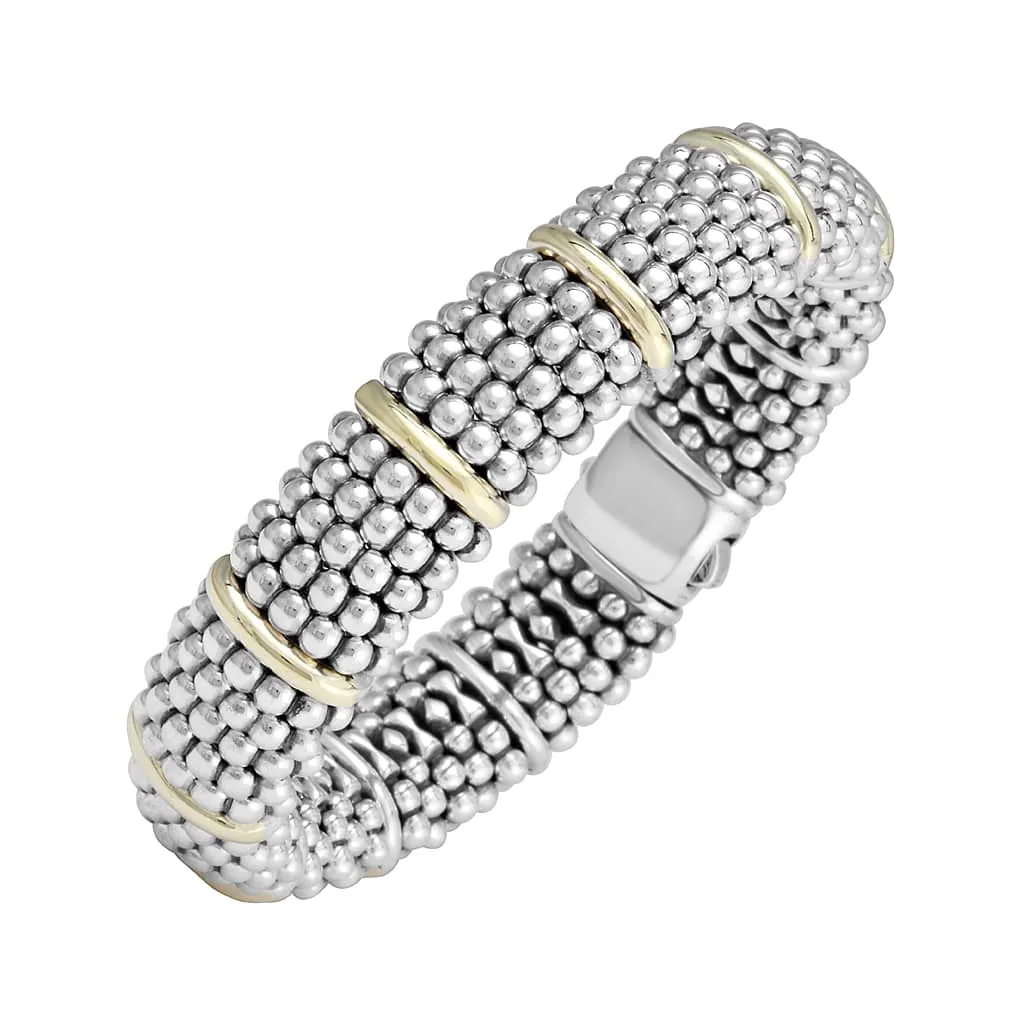 Signature Caviar Gold Station Caviar Bracelet | 15mm sold by LAGOS product image thumbnail 4