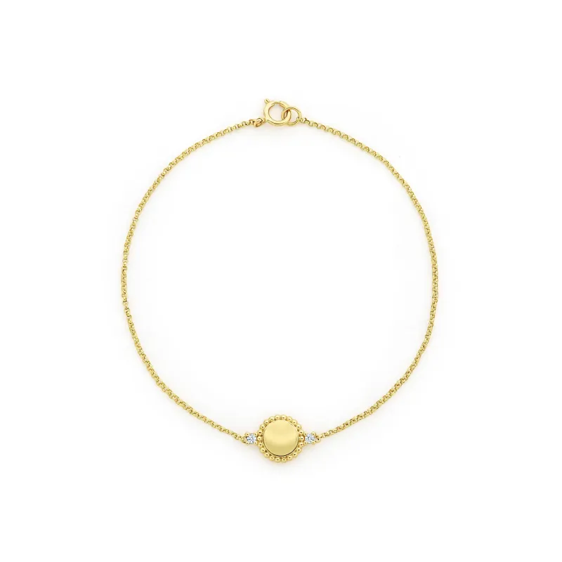 Caviar Gold 18K Gold Diamond Circle Bracelet sold by LAGOS