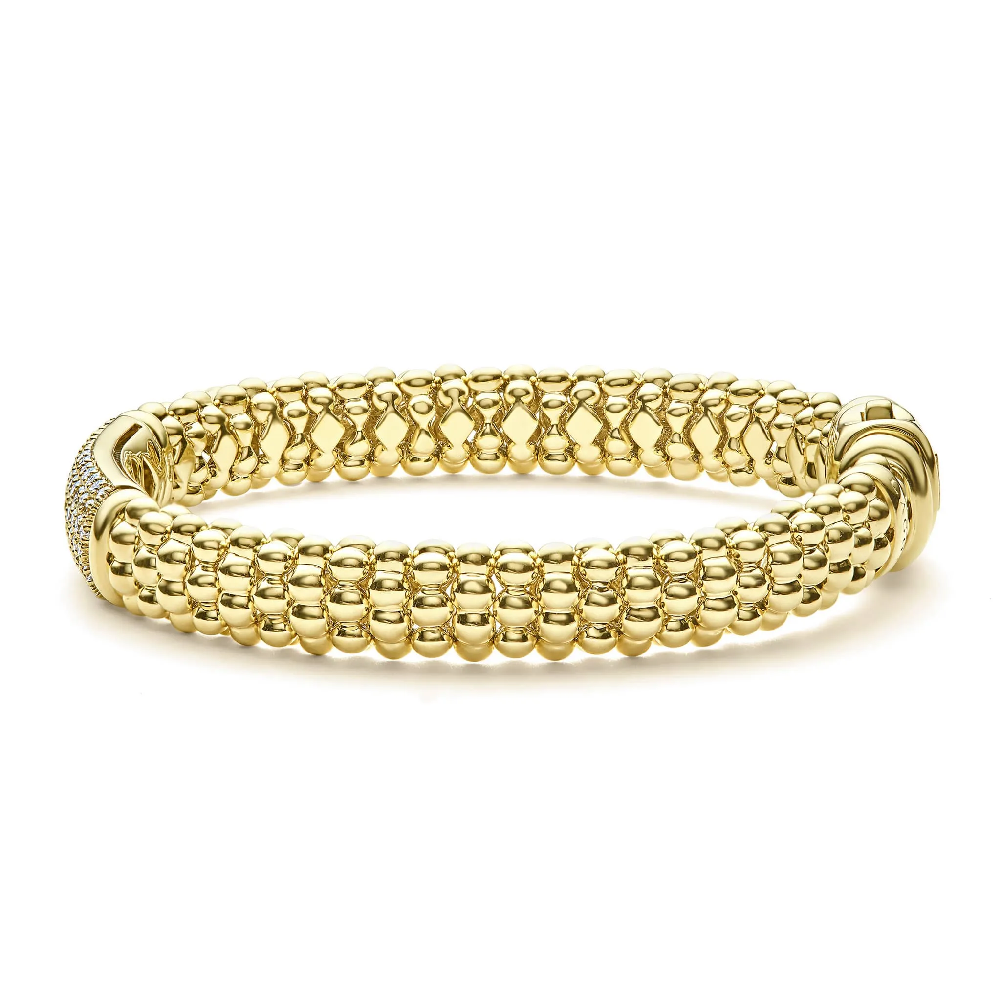 Caviar Gold 18K Gold Diamond Bracelet | 9mm sold by LAGOS product image thumbnail 3