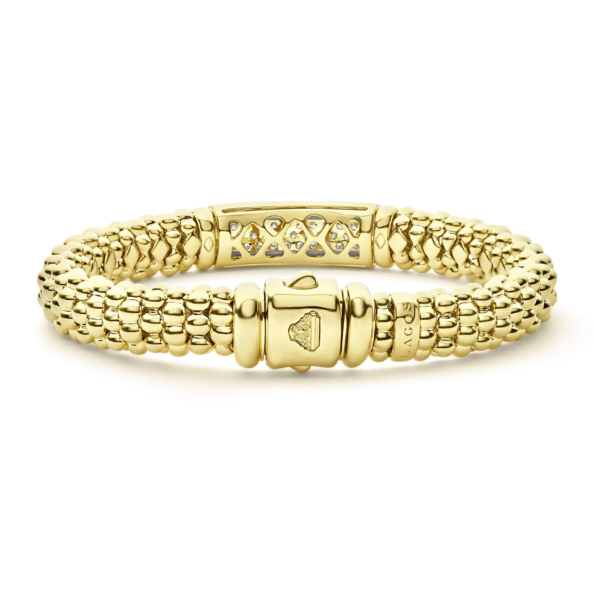 Caviar Gold 18K Gold Diamond Bracelet | 9mm sold by LAGOS product image thumbnail 4