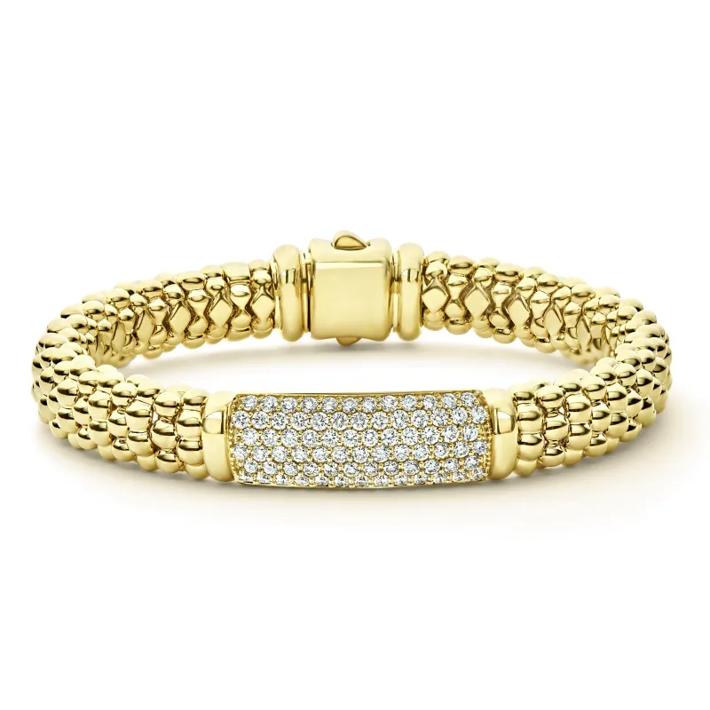 Caviar Gold 18K Gold Diamond Bracelet | 9mm sold by LAGOS