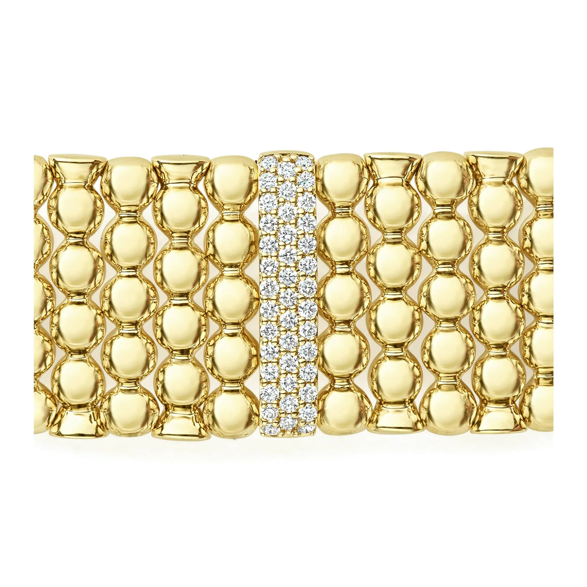 Caviar Gold Single Station 18K Gold Diamond Bracelet | 20mm sold by LAGOS product image thumbnail 5