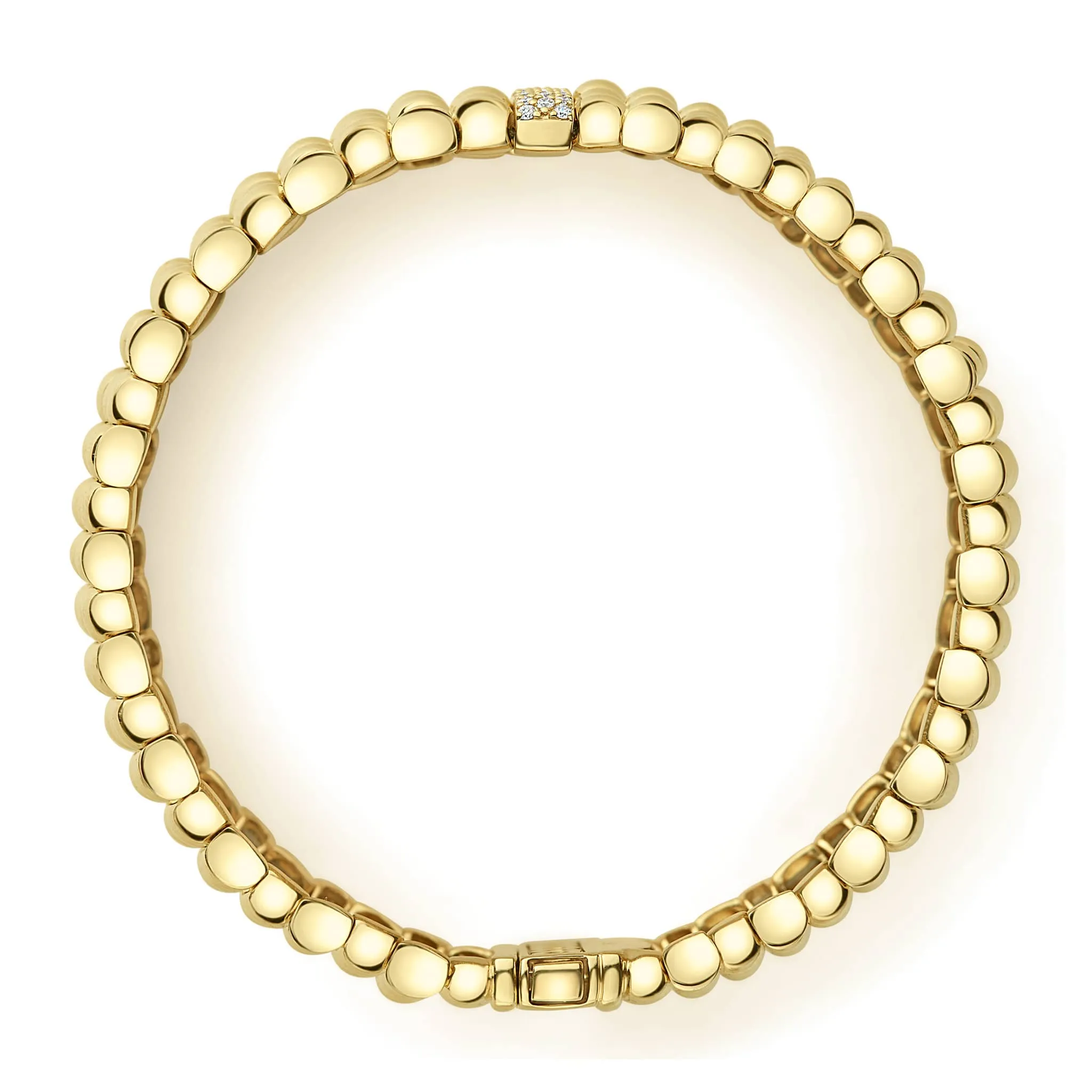 Caviar Gold Single Station 18K Gold Diamond Bracelet | 20mm sold by LAGOS product image thumbnail 4