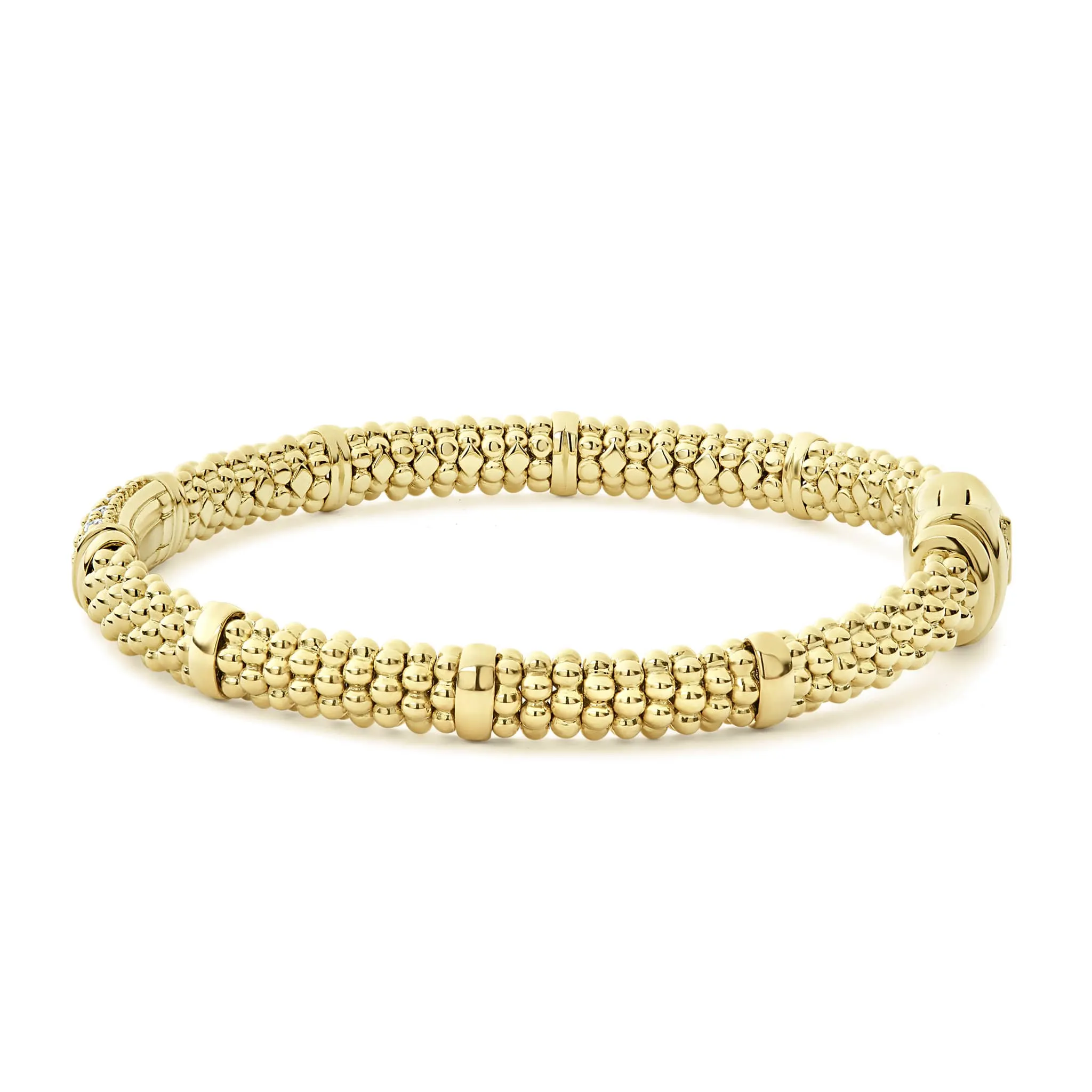 Caviar Gold 18K Gold Diamond Bracelet | 6mm (studio) sold by LAGOS product image thumbnail 4