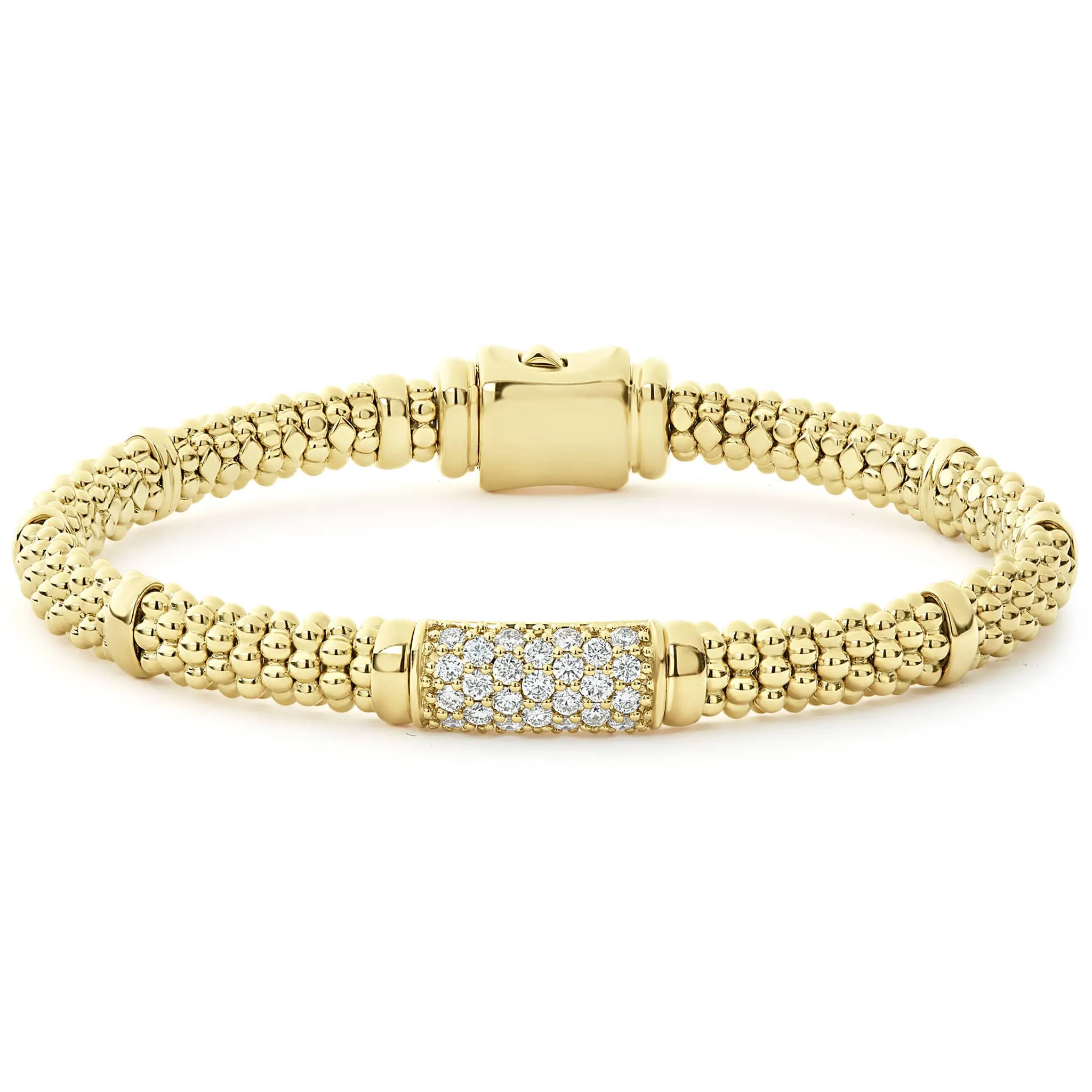 Caviar Gold 18K Gold Diamond Bracelet | 6mm (studio) sold by LAGOS