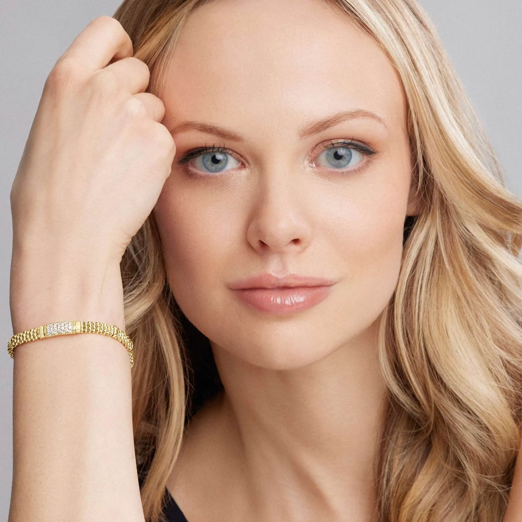 Caviar Gold 18K Gold Diamond Bracelet | 6mm (studio) sold by LAGOS product image thumbnail 2