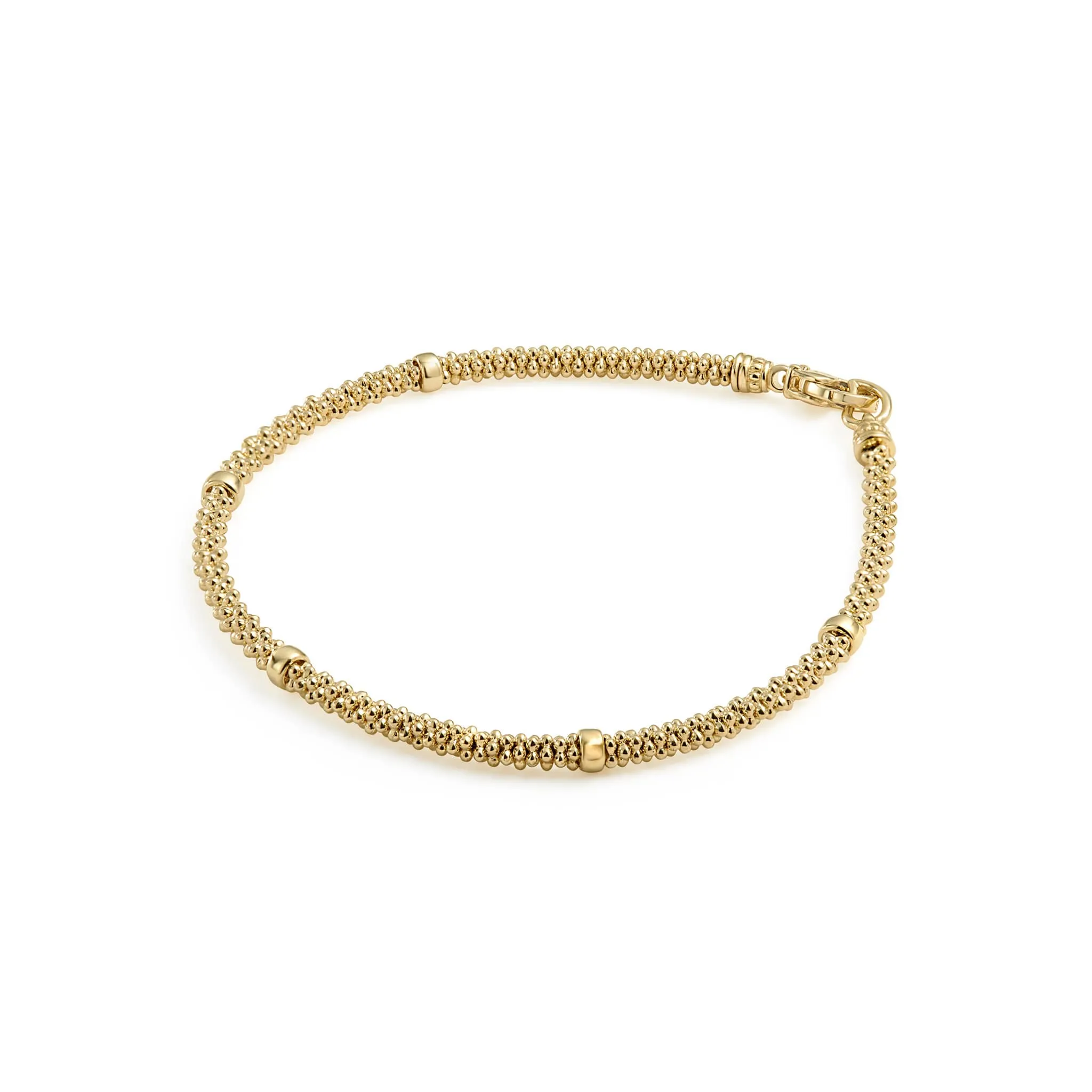 Caviar Gold Delicate 18K Gold Beaded Bracelet | 3mm sold by LAGOS product image thumbnail 4