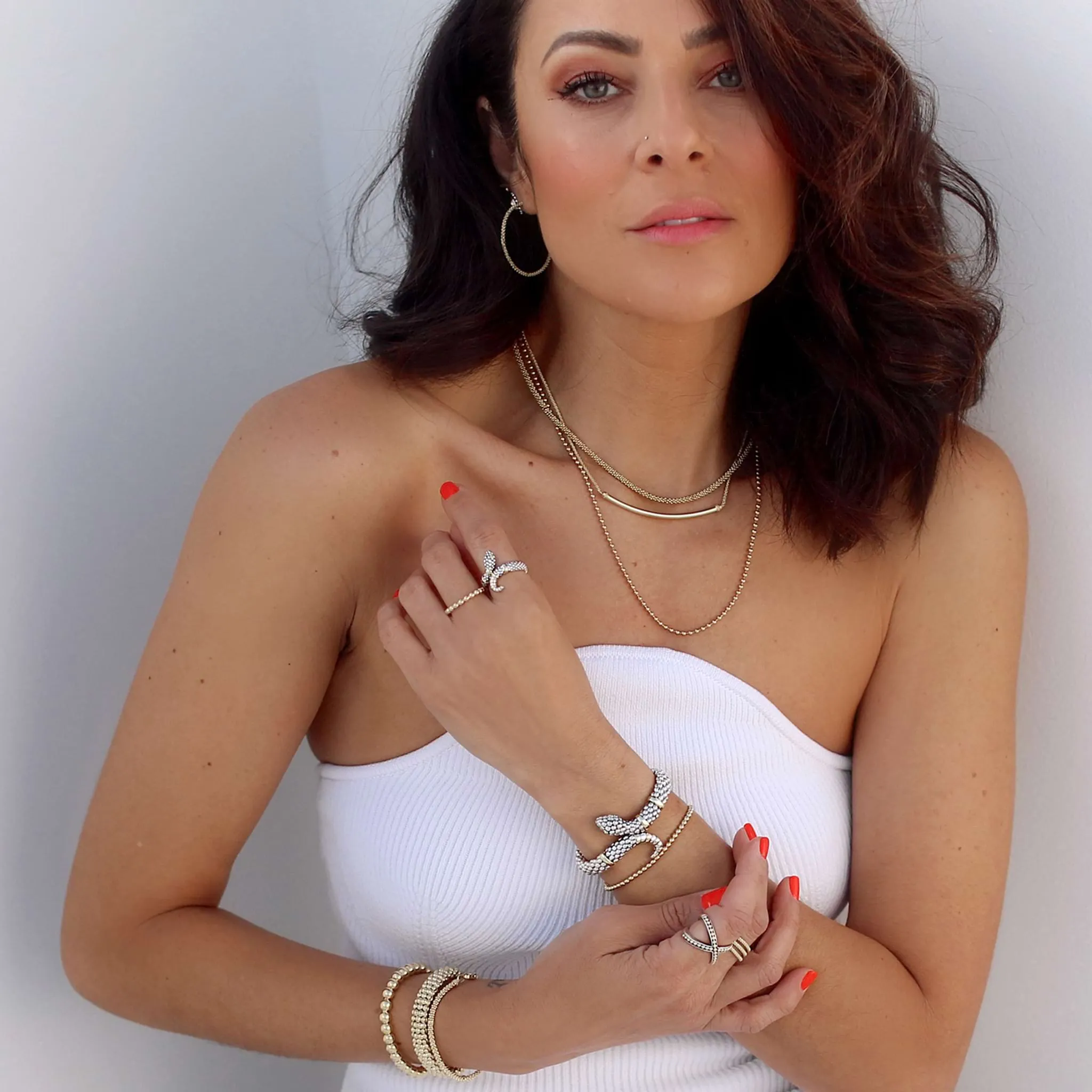 Caviar Gold Delicate 18K Gold Beaded Bracelet | 3mm sold by LAGOS product image thumbnail 5