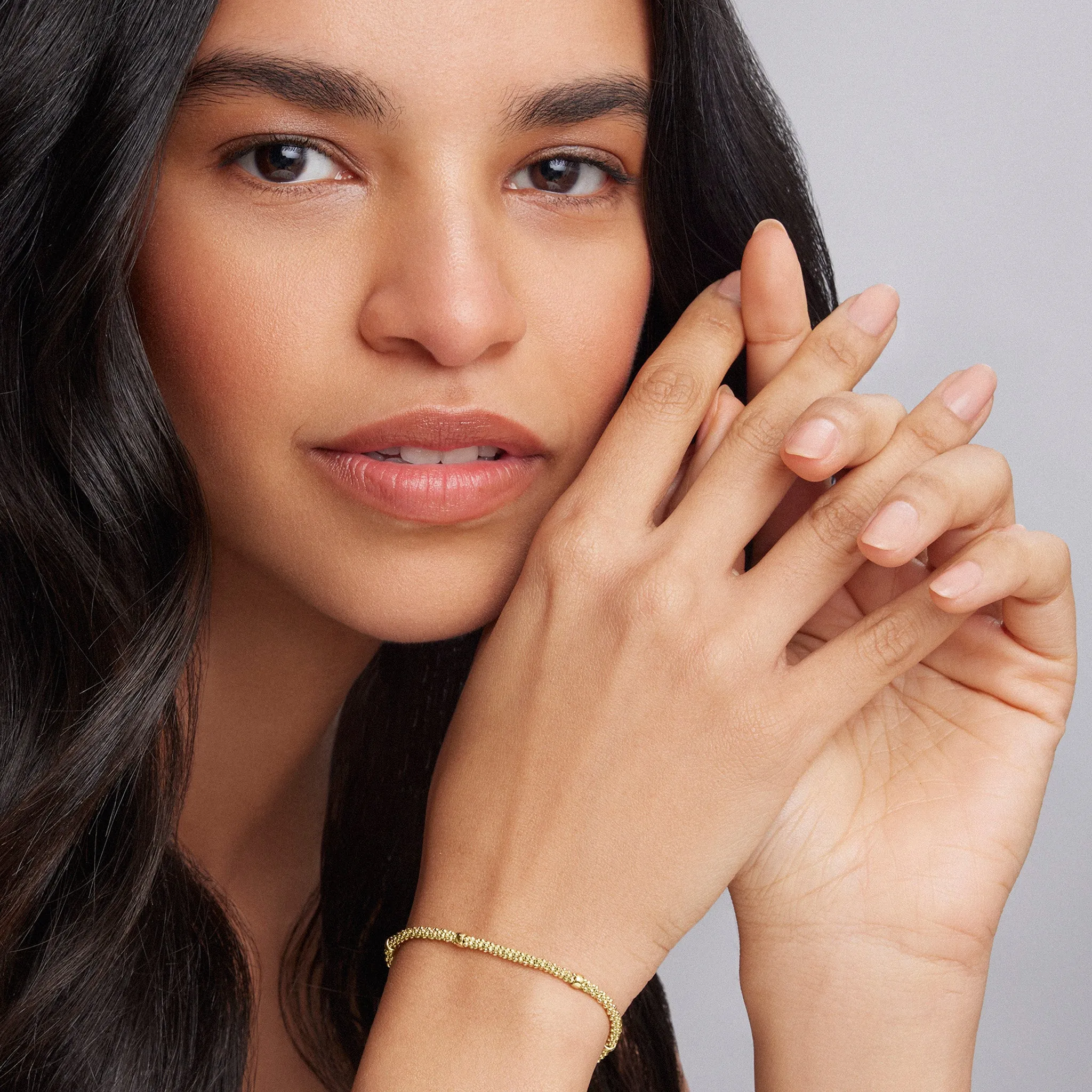 Caviar Gold Delicate 18K Gold Beaded Bracelet | 3mm sold by LAGOS product image thumbnail 2