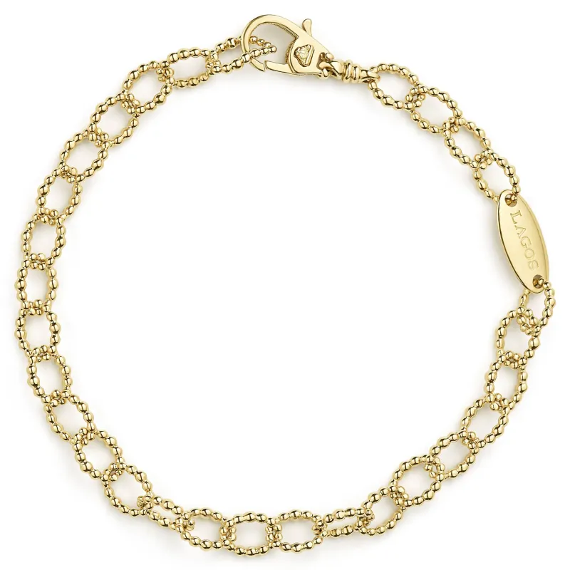 Caviar Gold 18K Gold Small Link Bracelet sold by LAGOS