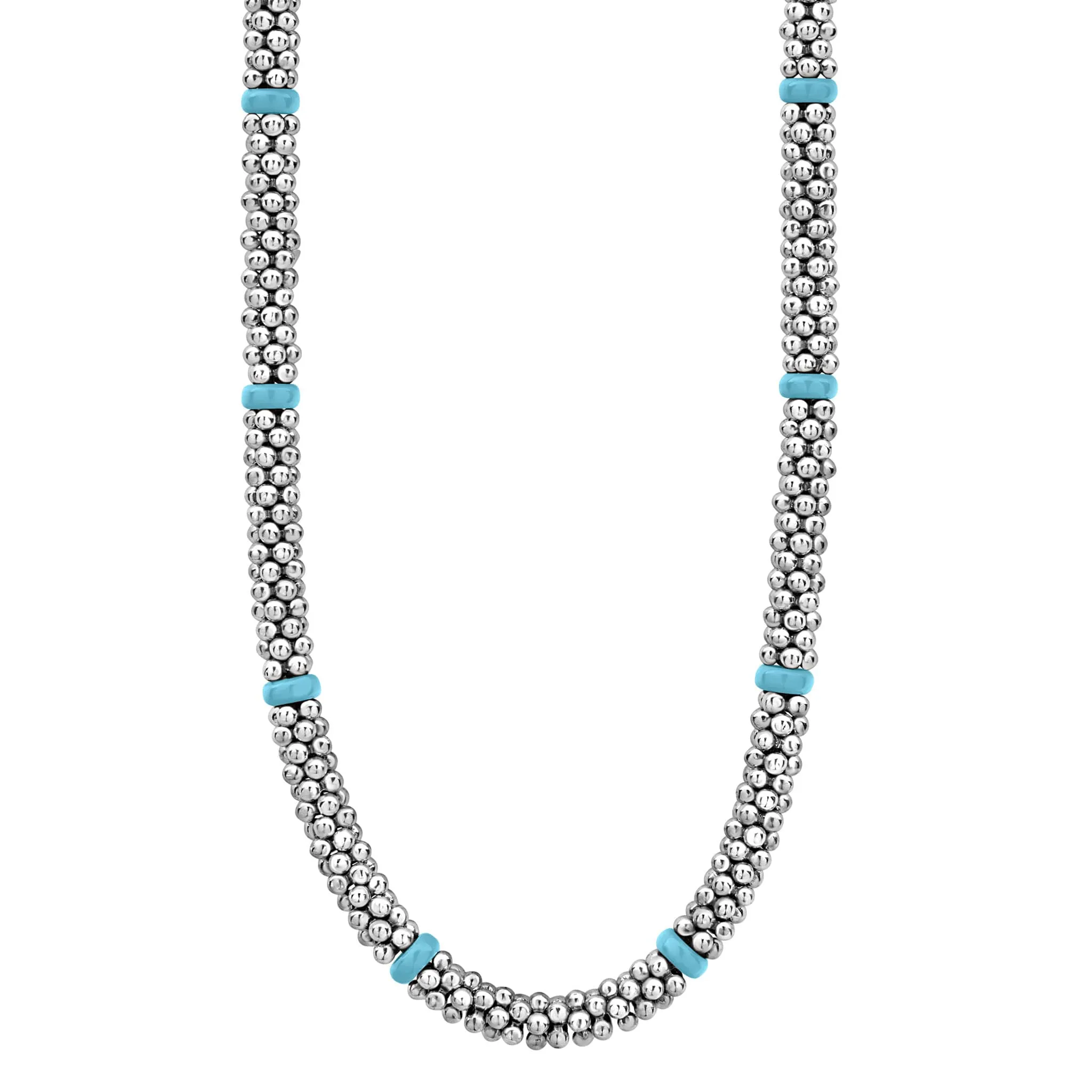 Blue Caviar Ceramic Single Bead Station Caviar Necklace sold by LAGOS