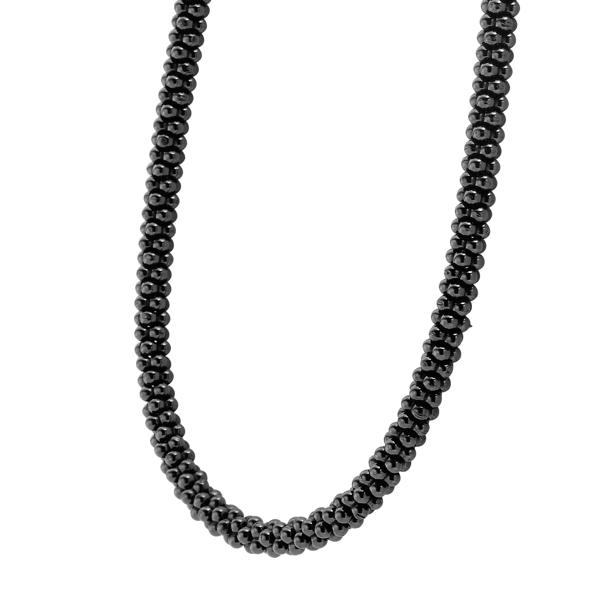 Black Caviar Black Ceramic Beaded Necklace | 5mm sold by LAGOS product image thumbnail 4