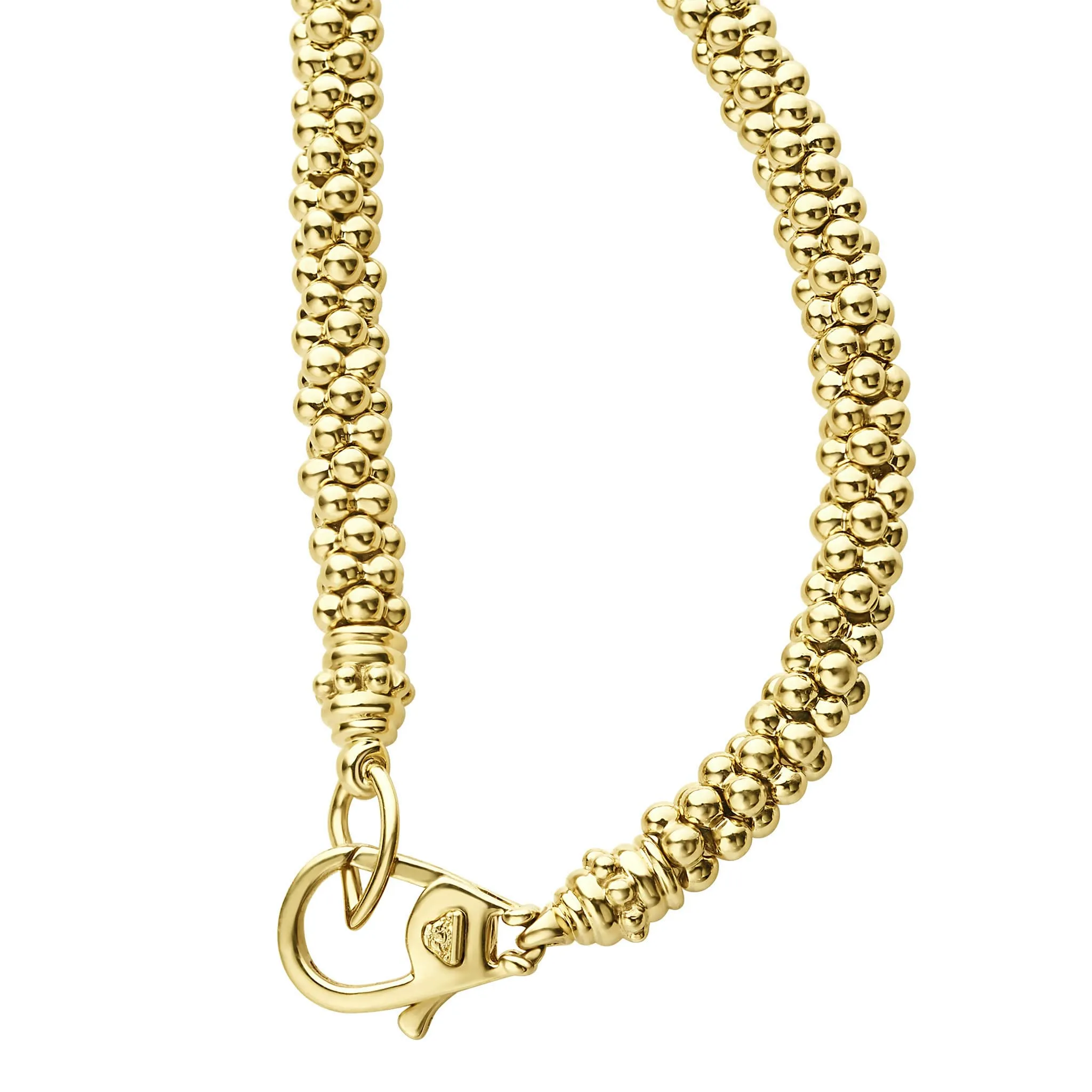 Caviar Gold Diamond Long Station Caviar Necklace (studio) sold by LAGOS product image thumbnail 4