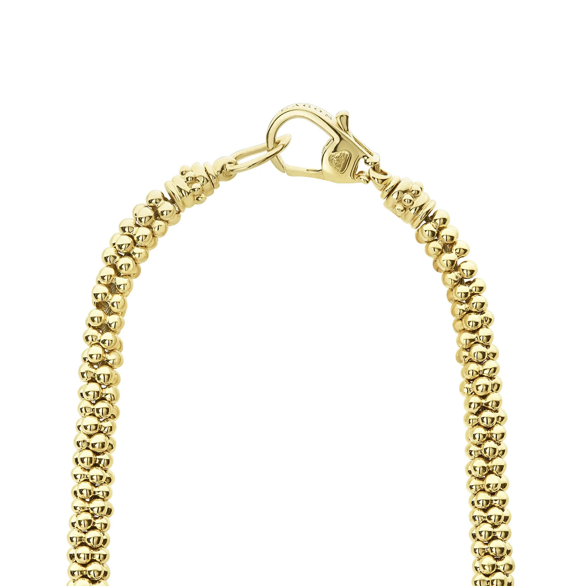 Caviar Gold Diamond Medium Station Caviar Necklace (studio) sold by LAGOS product image thumbnail 4