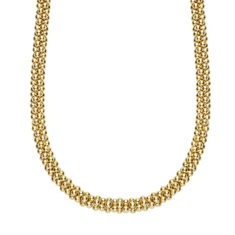 Caviar Gold 18K Gold Caviar Necklace | 4mm sold by LAGOS