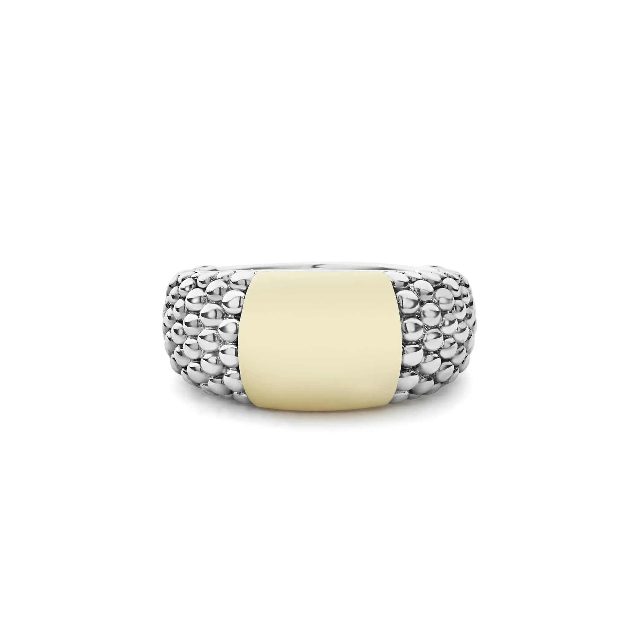 High Bar Two-Tone Station Caviar Ring sold by LAGOS product image thumbnail 3