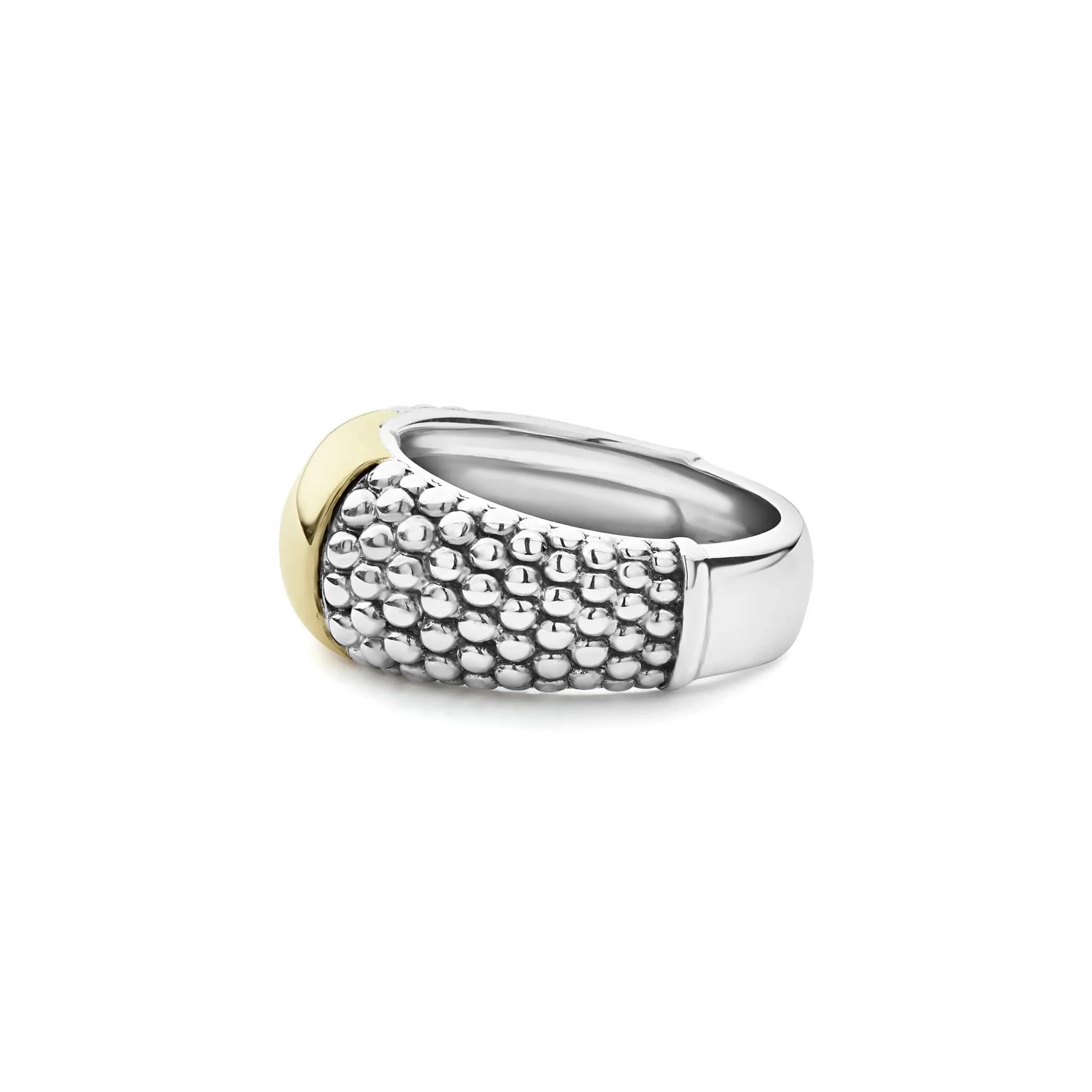 High Bar Two-Tone Station Caviar Ring sold by LAGOS product image thumbnail 4