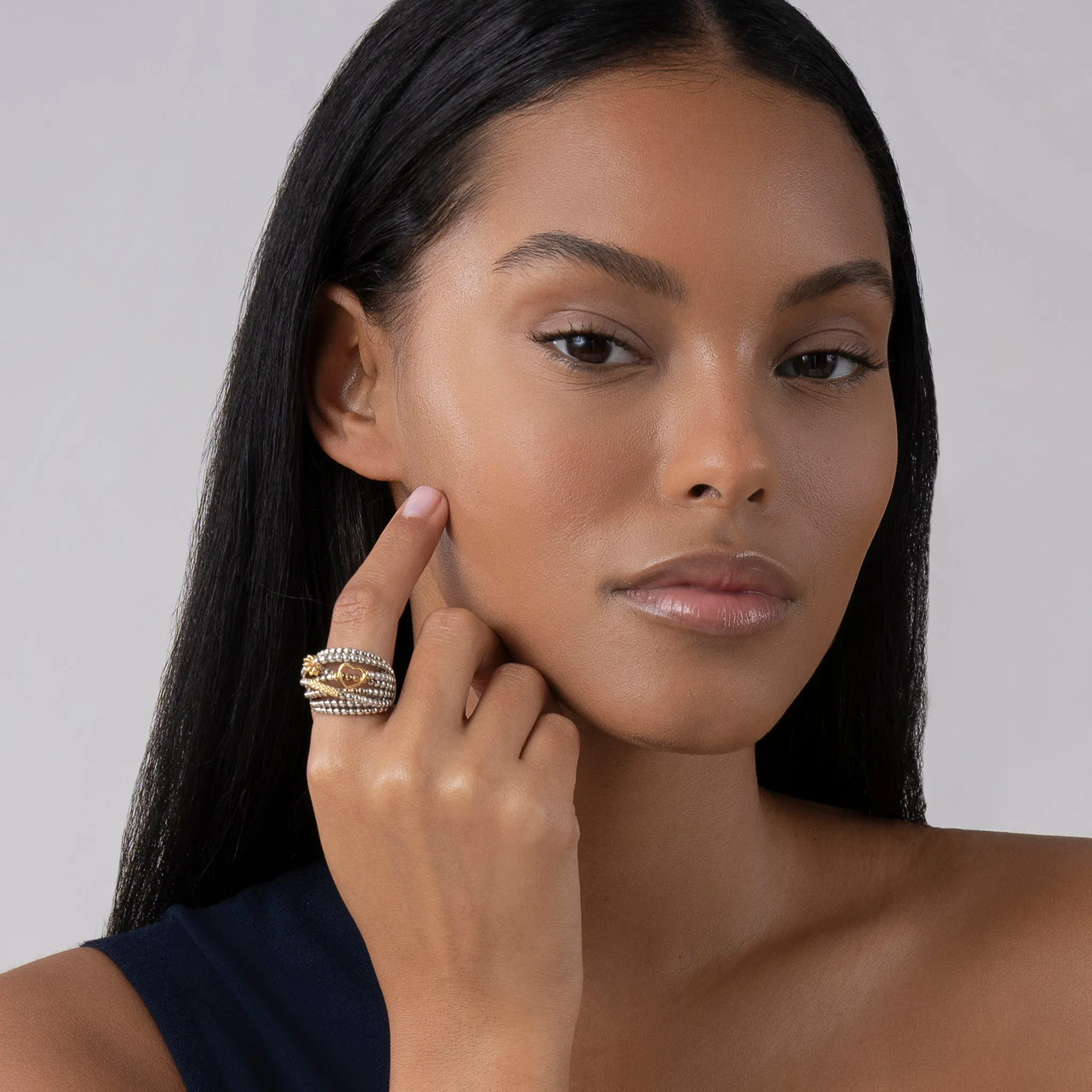 Caviar Icon Two-Tone Caviar Statement Ring sold by LAGOS product image thumbnail 2