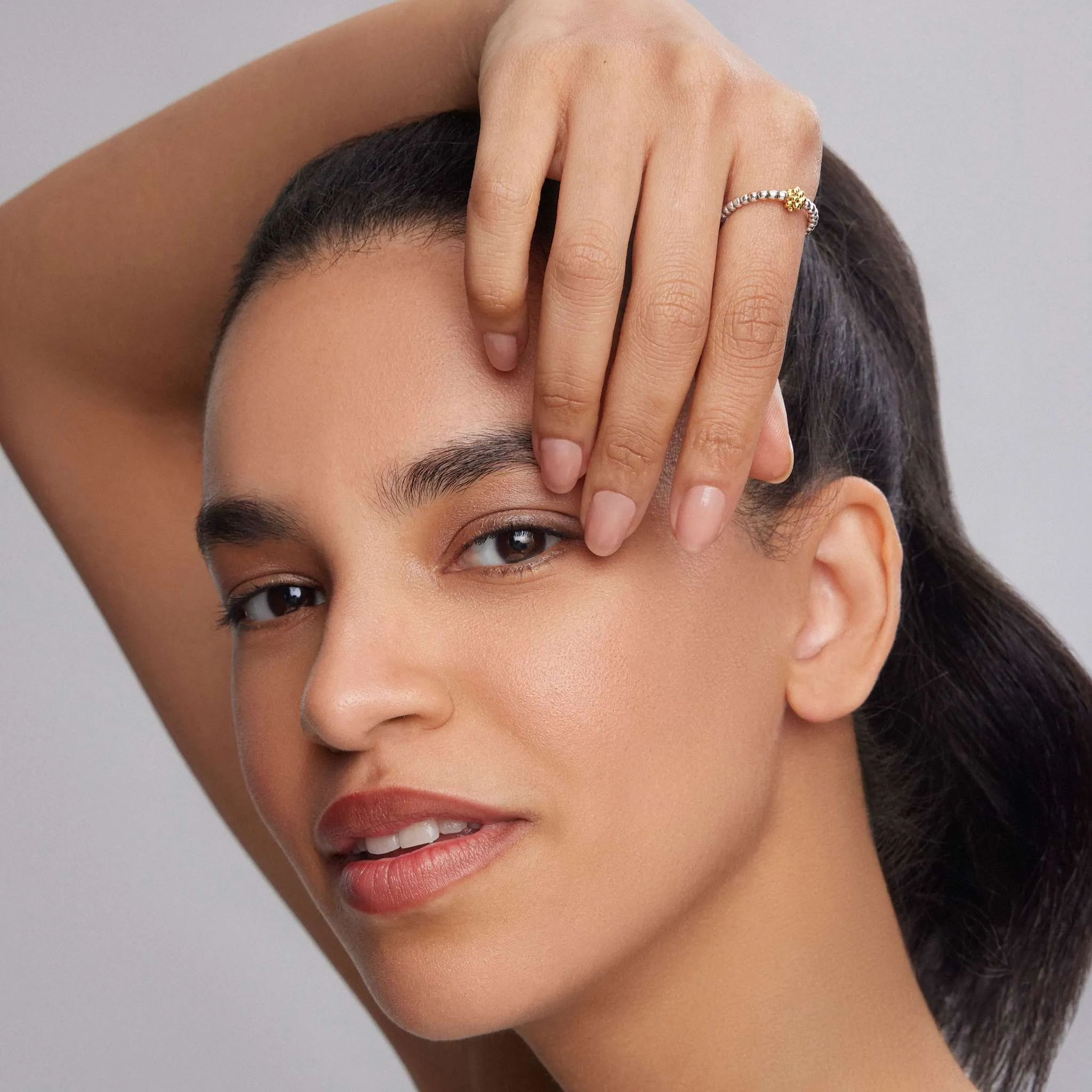 Caviar Icon Two-Tone Caviar Stacking Ring sold by LAGOS product image thumbnail 2