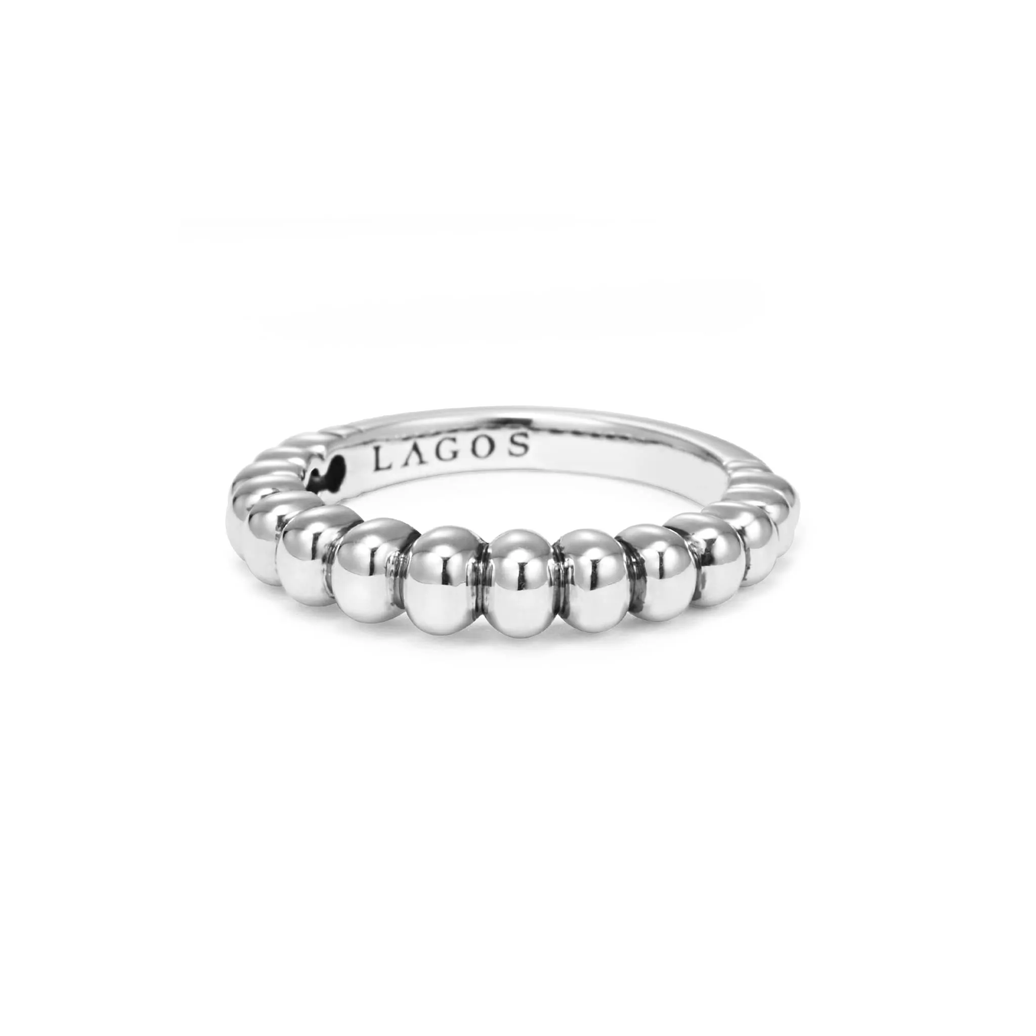 Signature Caviar Fluted Stacking Ring sold by LAGOS product image thumbnail 4