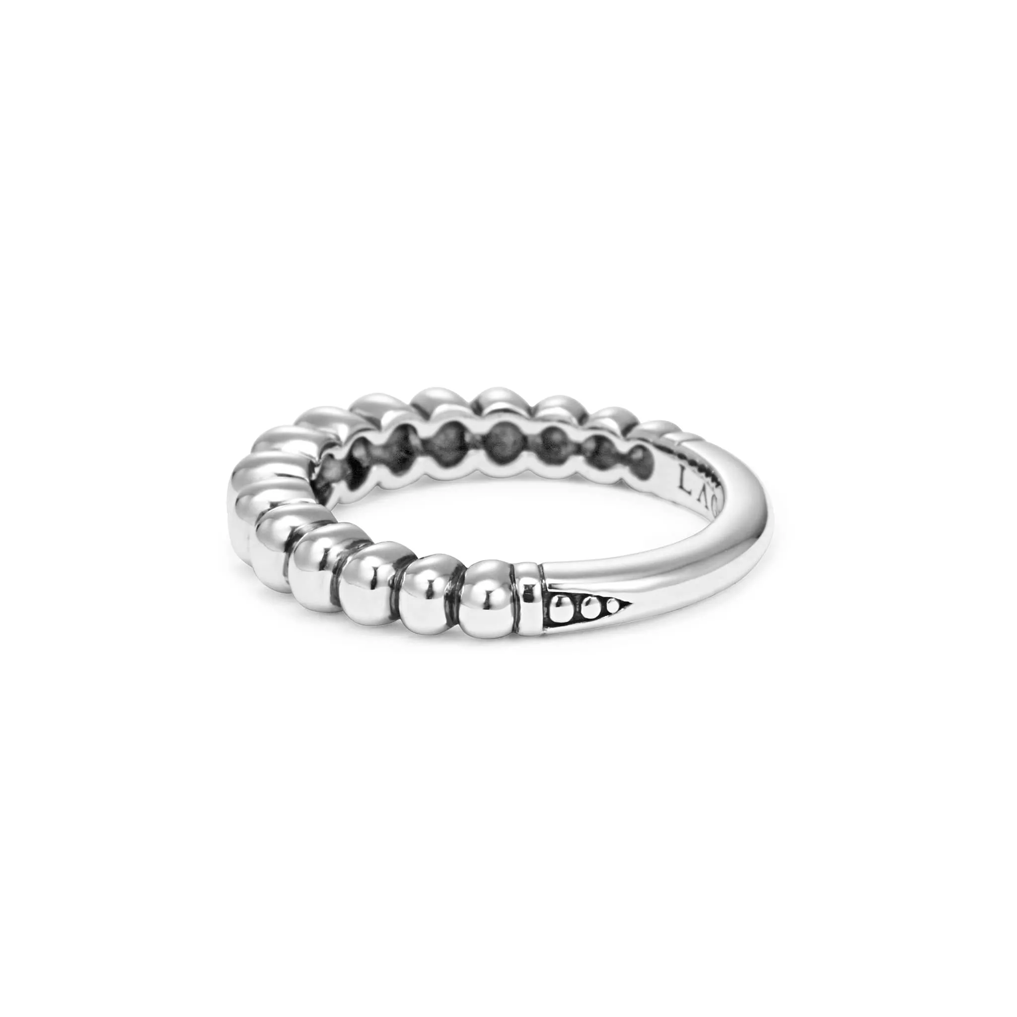 Signature Caviar Fluted Stacking Ring sold by LAGOS product image thumbnail 3
