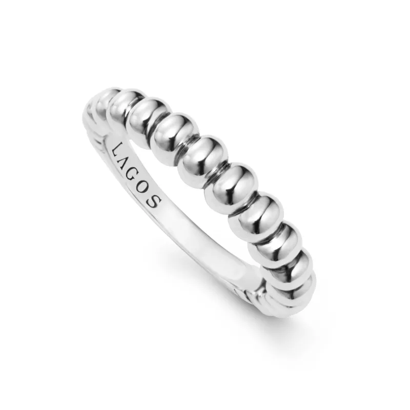 Signature Caviar Fluted Stacking Ring sold by LAGOS