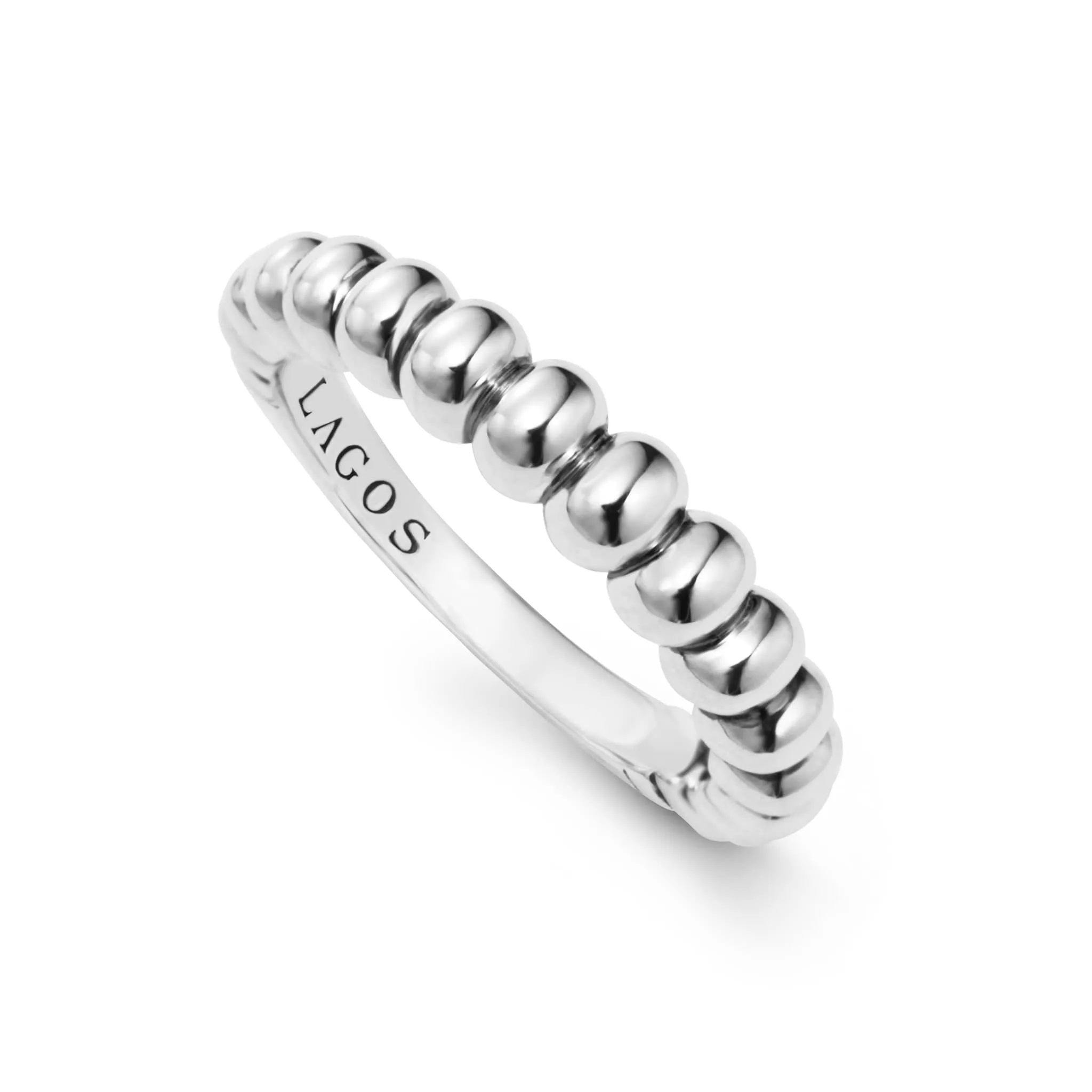 Signature Caviar Fluted Stacking Ring sold by LAGOS