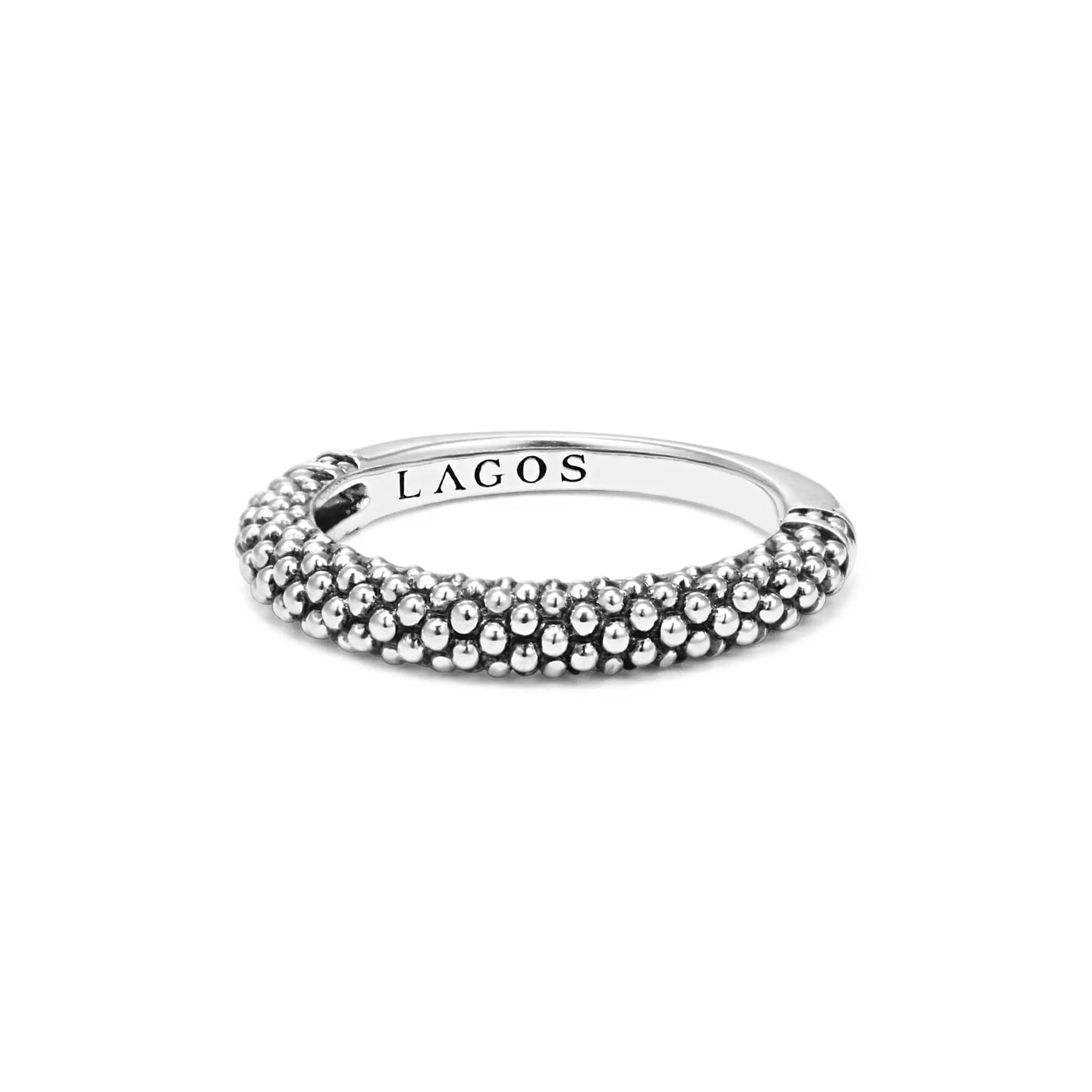 Signature Caviar Silver Caviar Stacking Ring sold by LAGOS product image thumbnail 3