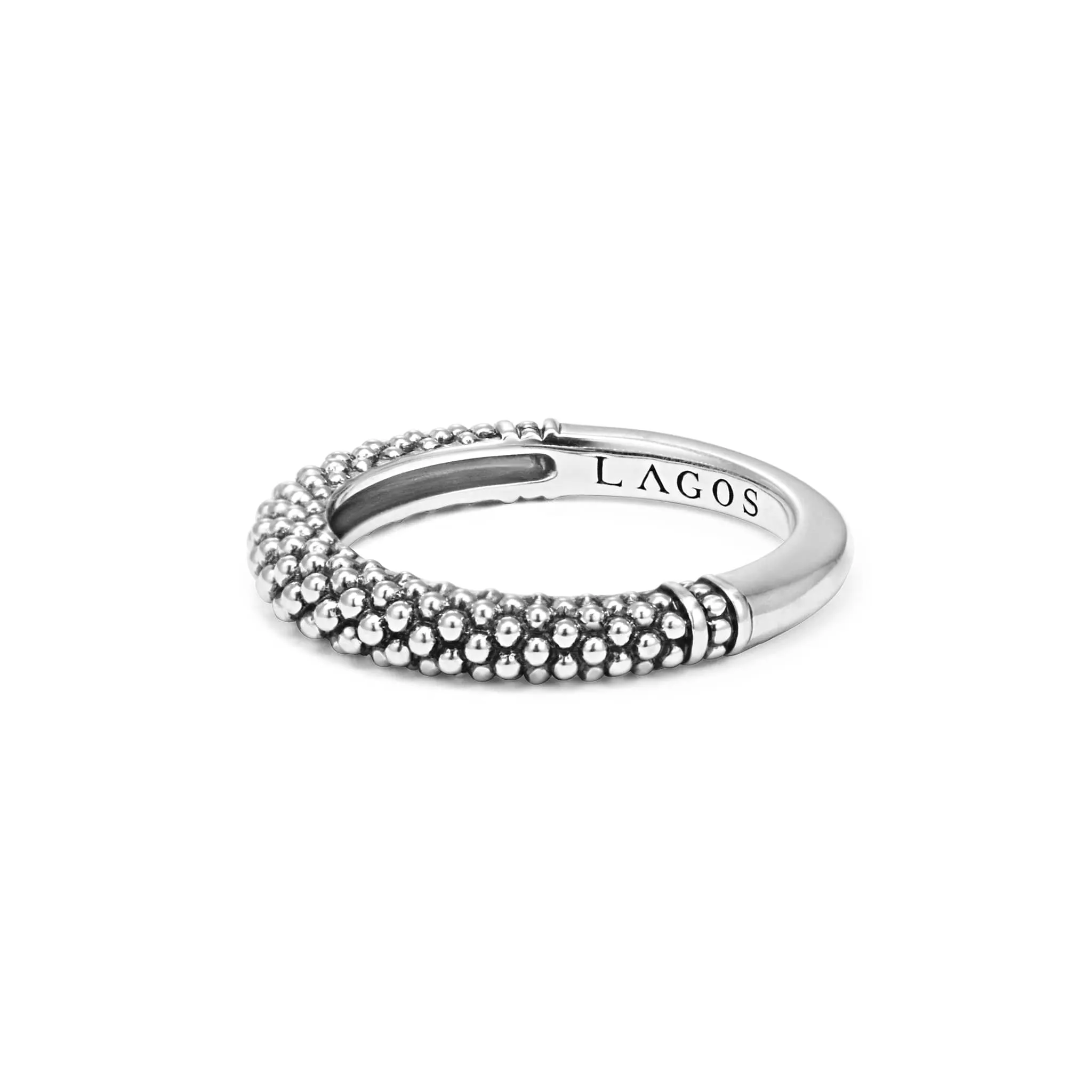 Signature Caviar Silver Caviar Stacking Ring sold by LAGOS product image thumbnail 4
