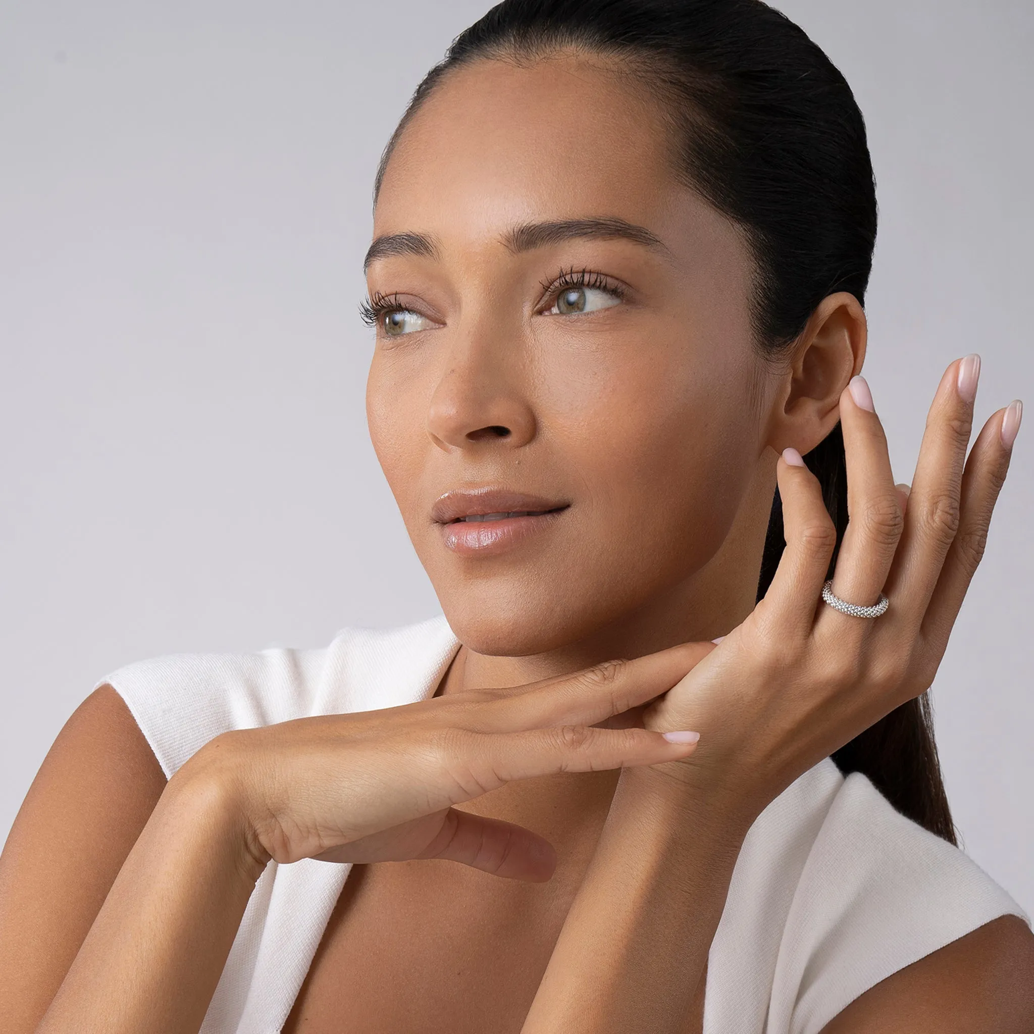 Signature Caviar Silver Caviar Stacking Ring sold by LAGOS product image thumbnail 2