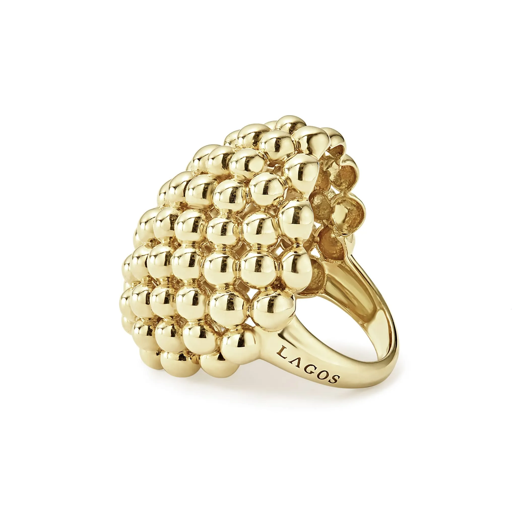 Caviar Gold 18K Gold Oval Statement Ring sold by LAGOS product image thumbnail 4