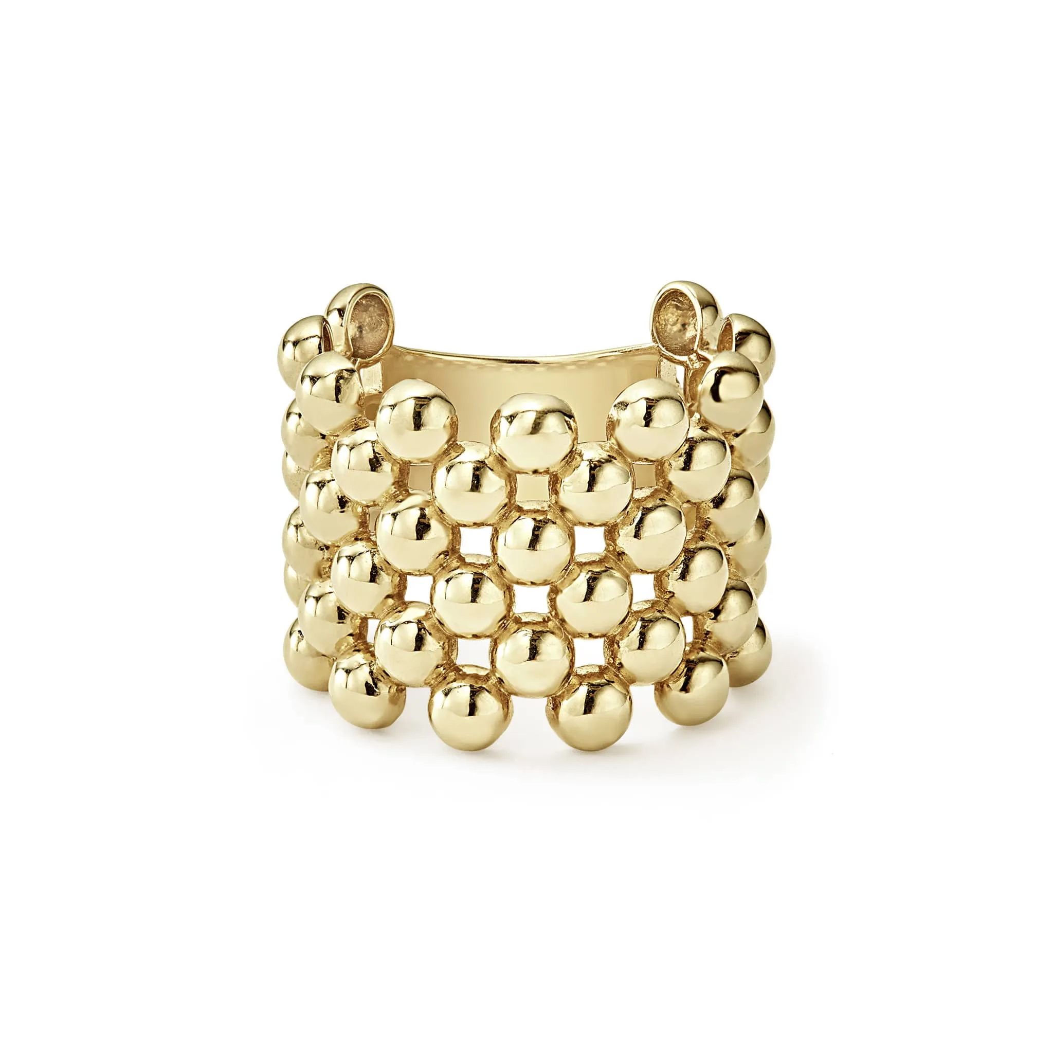Caviar Gold Wide Beaded 18K Gold Ring sold by LAGOS product image thumbnail 3