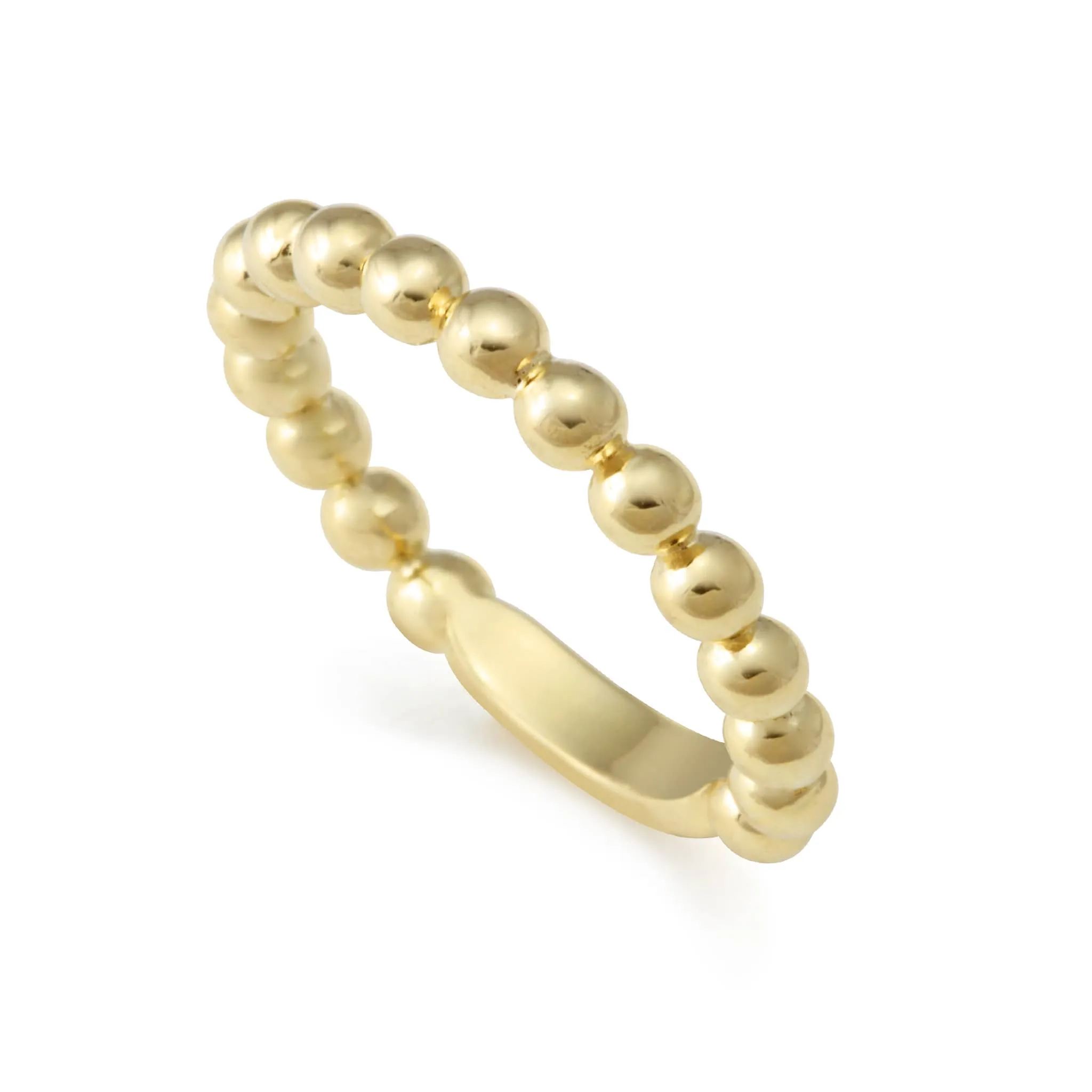 Caviar Gold 18K Gold Beaded Stacking Ring sold by LAGOS
