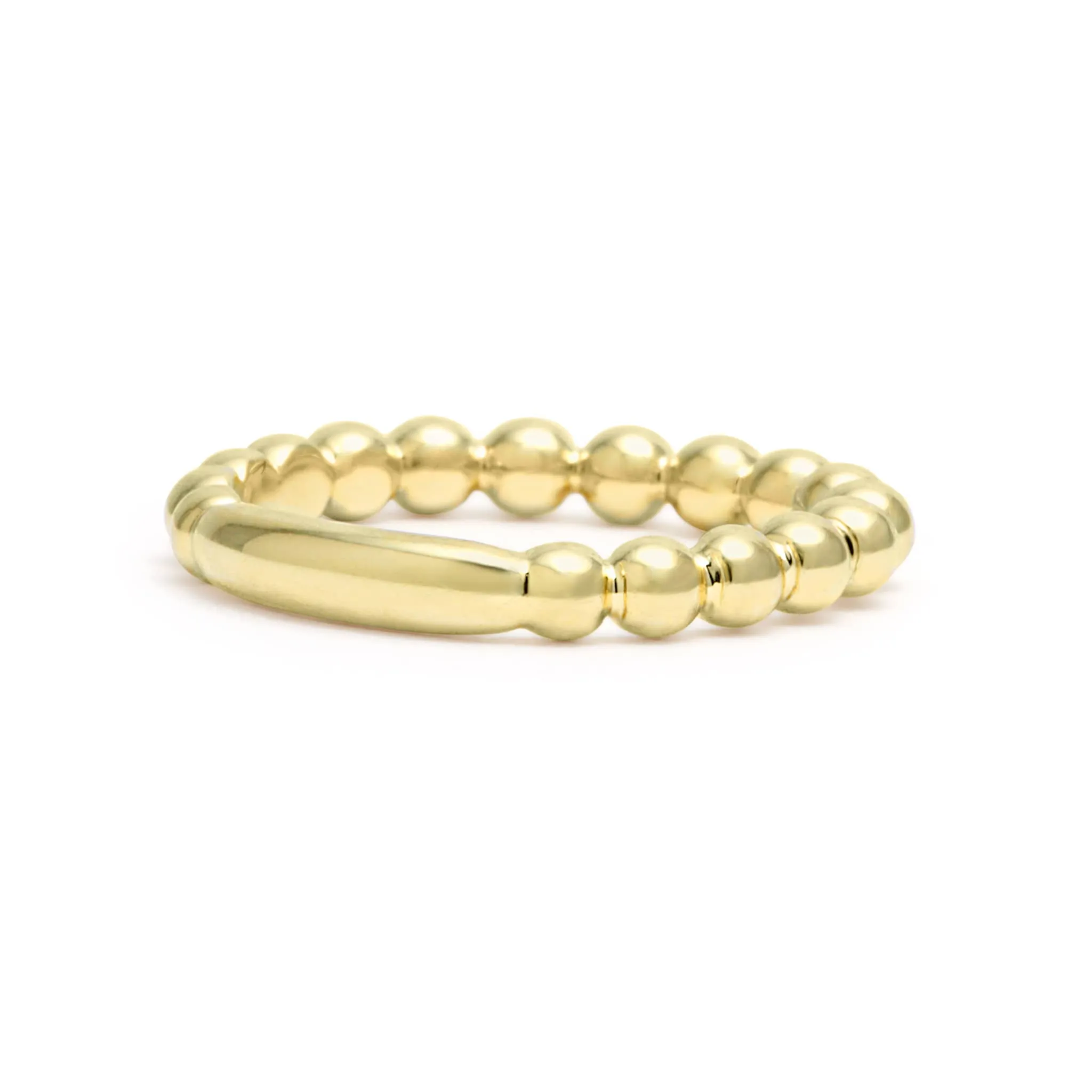 Caviar Gold 18K Gold Beaded Stacking Ring sold by LAGOS product image thumbnail 4