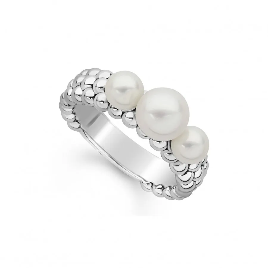Luna Caviar Pearl Ring sold by LAGOS