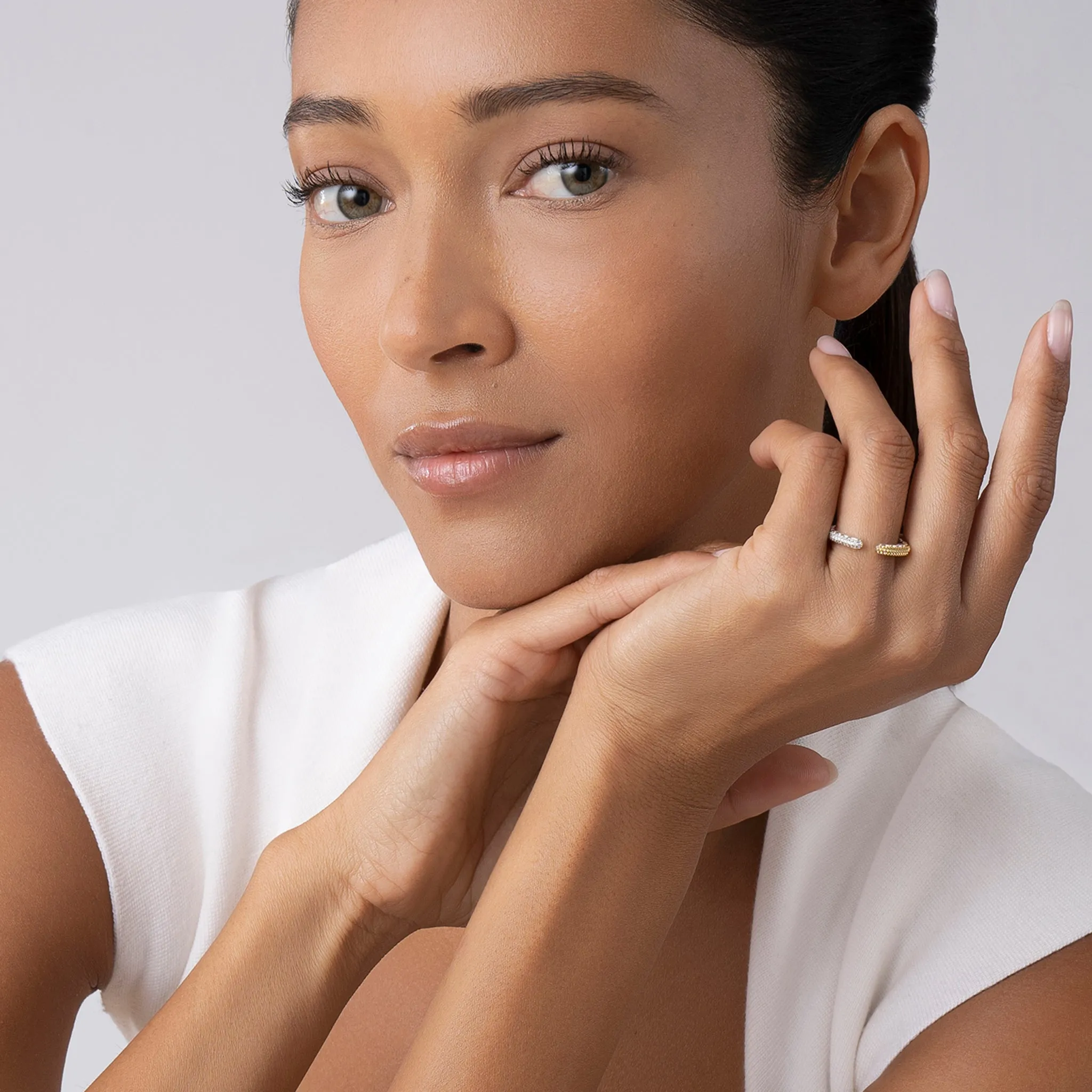 Caviar Lux Open Diamond Stacking Ring sold by LAGOS product image thumbnail 2